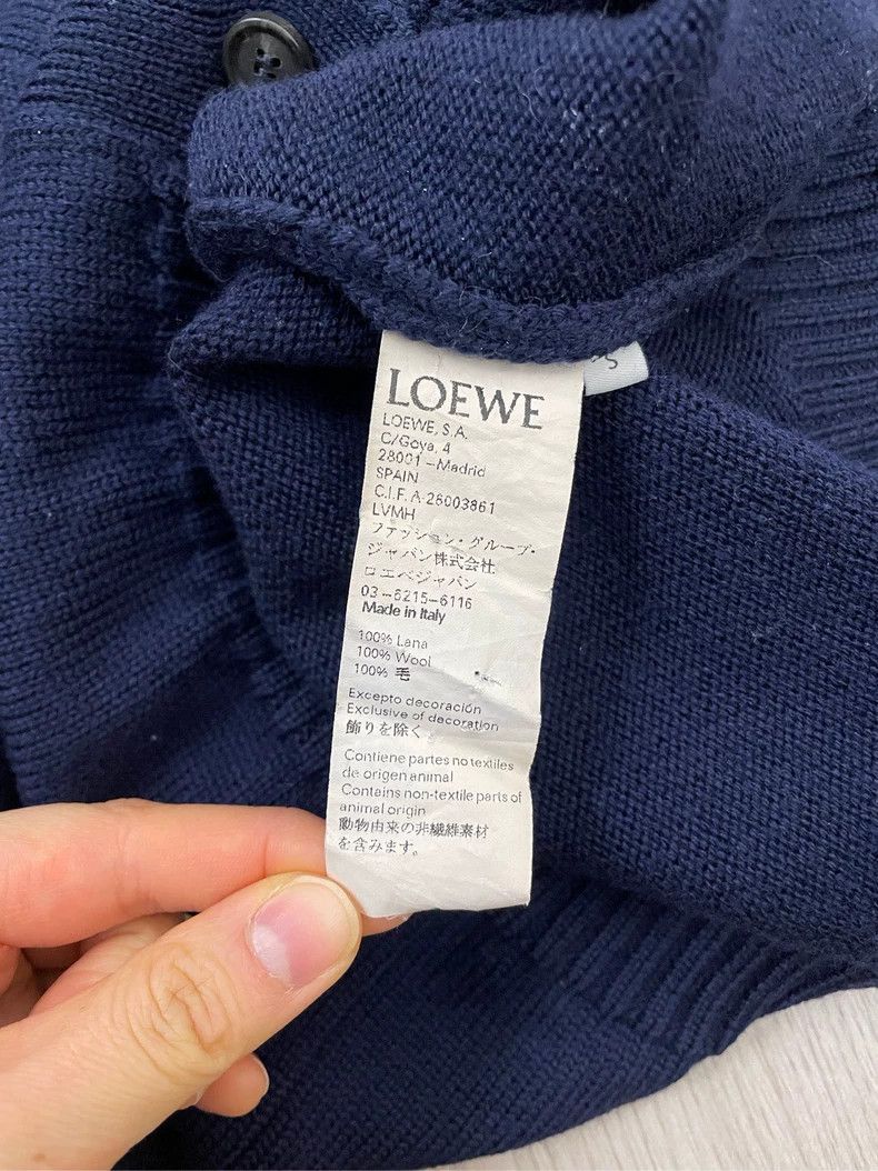 Loewe loewe Navy blue embroidered small logo wool cardigan 2506-N Size US S / EU 44-46 / 1 - 6 Thumbnail