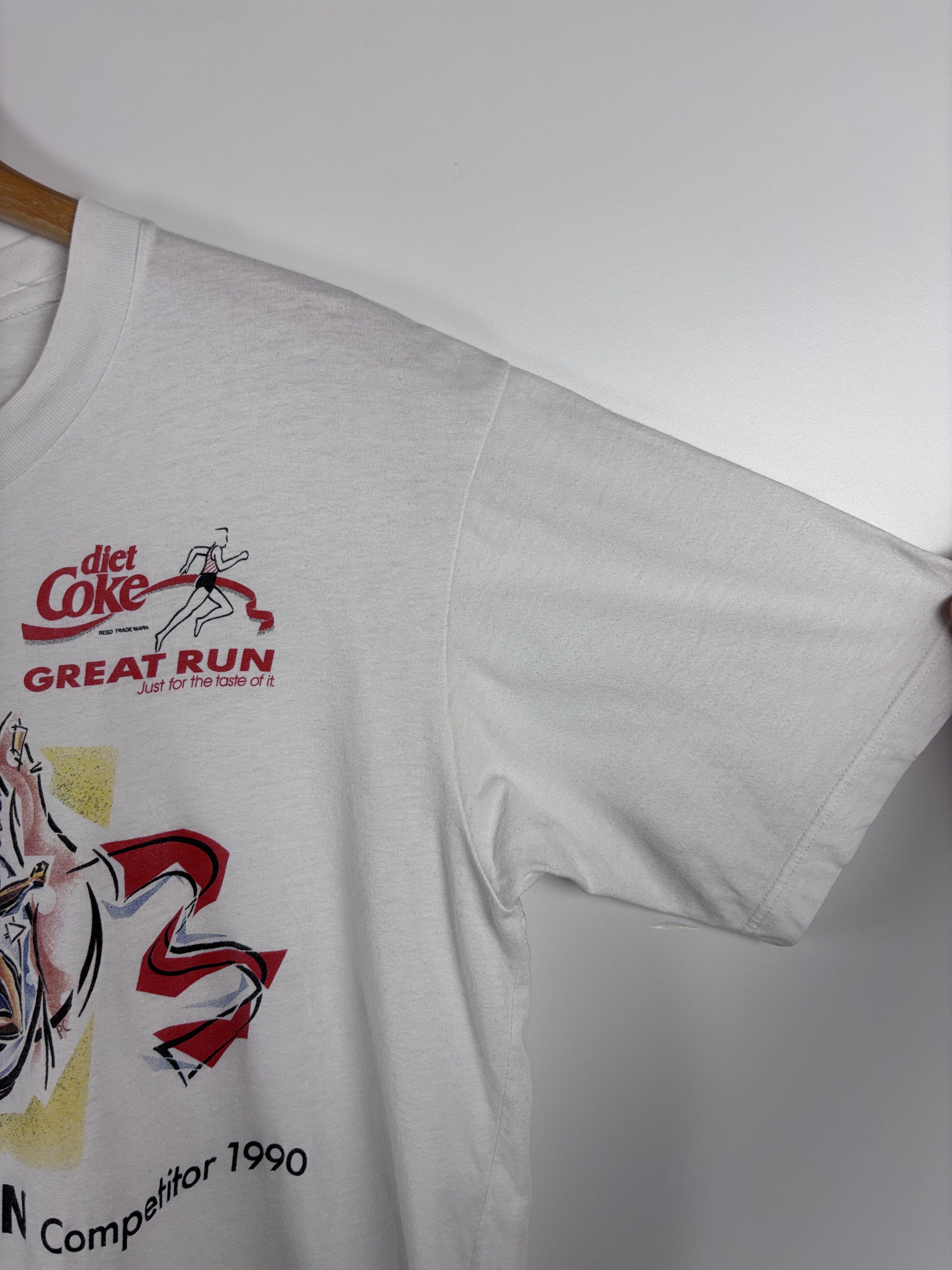 Vintage Vintage 1990 Diet Coke Great Run Competitor T-Shirt L Size US L / EU 52-54 / 3 - 3 Thumbnail