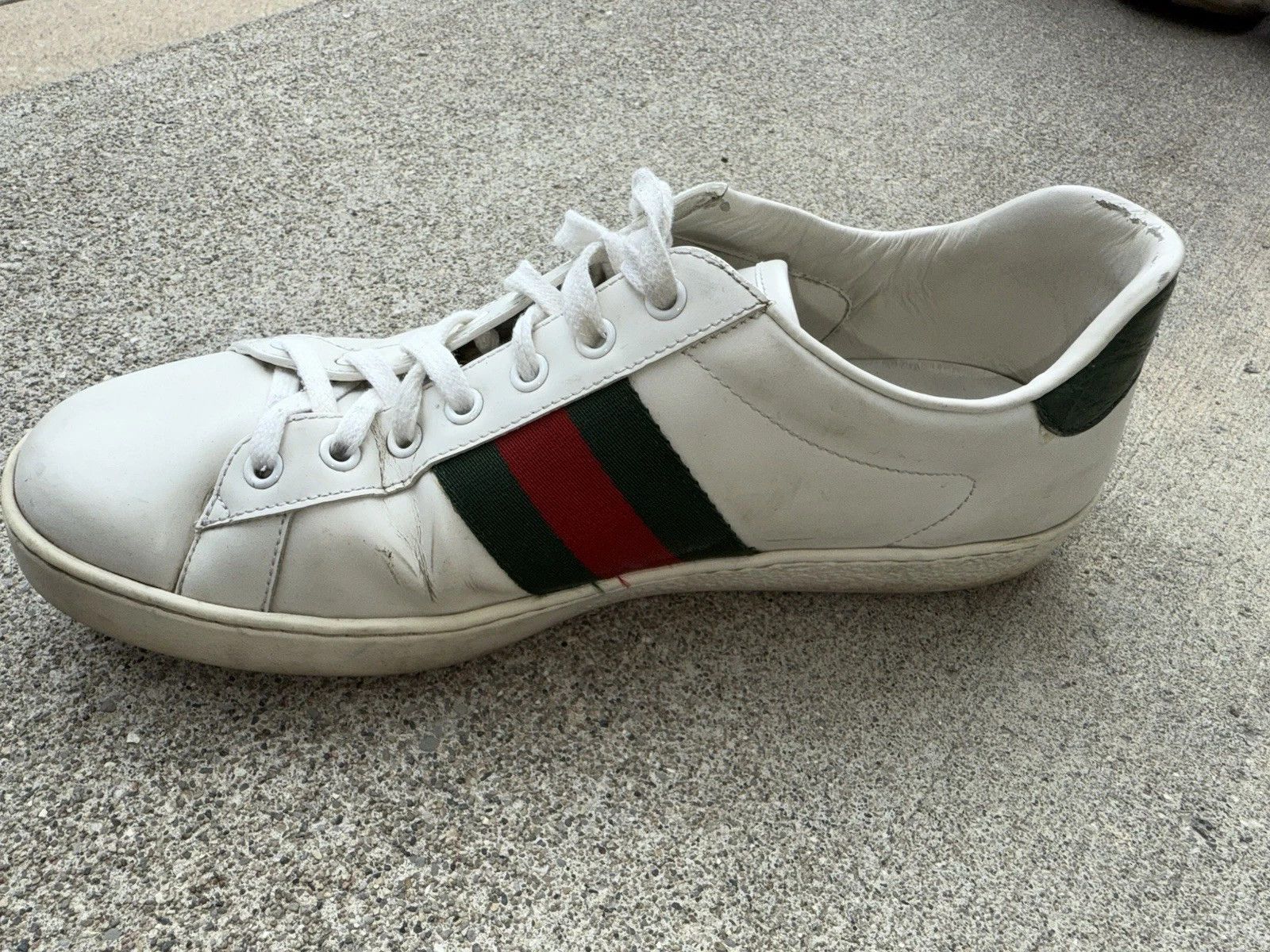 Gucci Gucci Ace Sneakers 9.5 White Leather Low 386750 Size US 9.5 / EU 42-43 - 5 Thumbnail