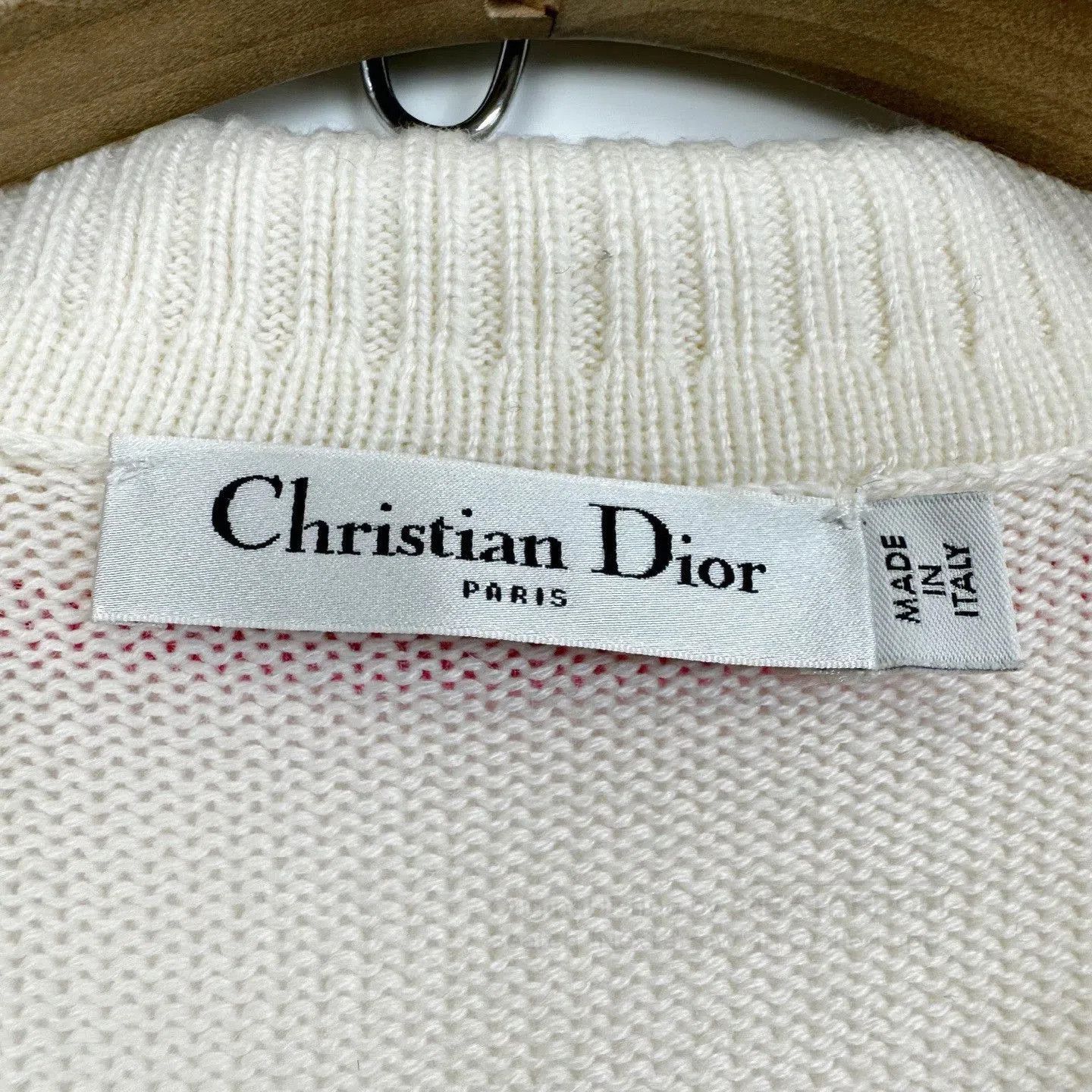 Dior Dior White Lapel Back Logo Cashmere Sweater. Size S / US 4 / IT 40 - 3 Thumbnail