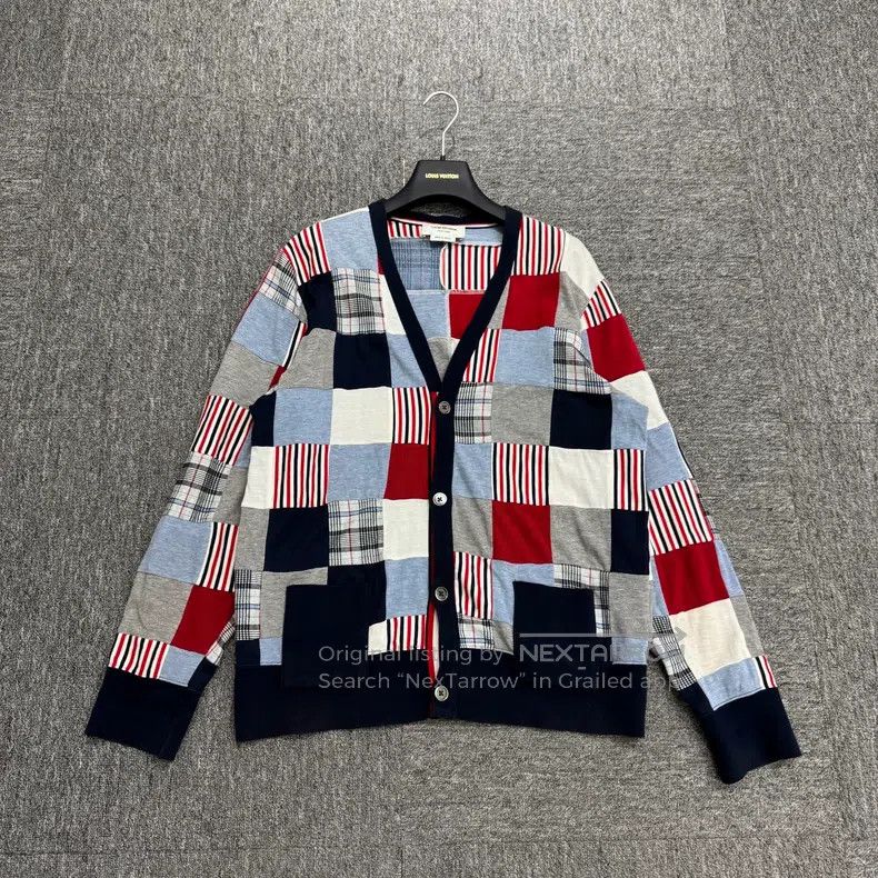 Thom Browne Thom Browne Checkerboard Patchwork Cardigan Size US L / EU 52-54 / 3 - 1 Thumbnail