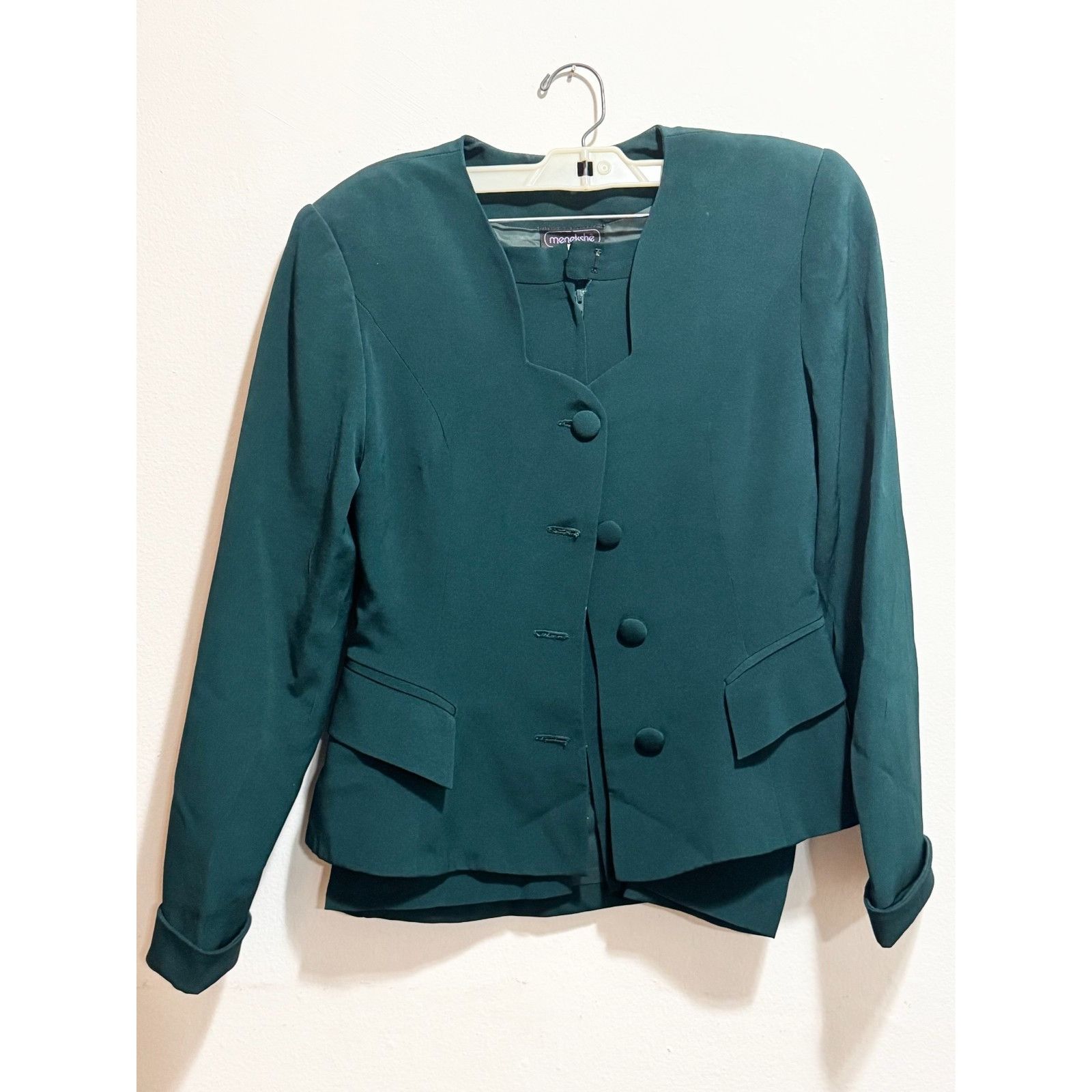 Other Menekshe custom couture green blazer jacket & pencil skirt s Size ONE SIZE - 2 Thumbnail