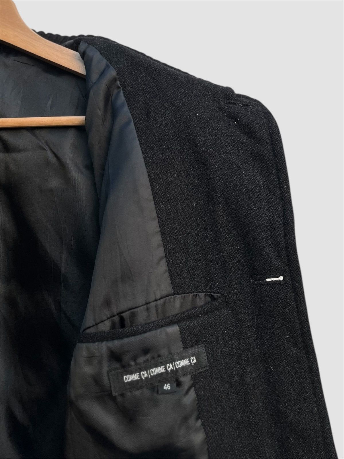 Comme Ca Ism Comme Ca Black Ribbed Collar Wool Blend Coat Size US S / EU 44-46 / 1 - 6 Thumbnail