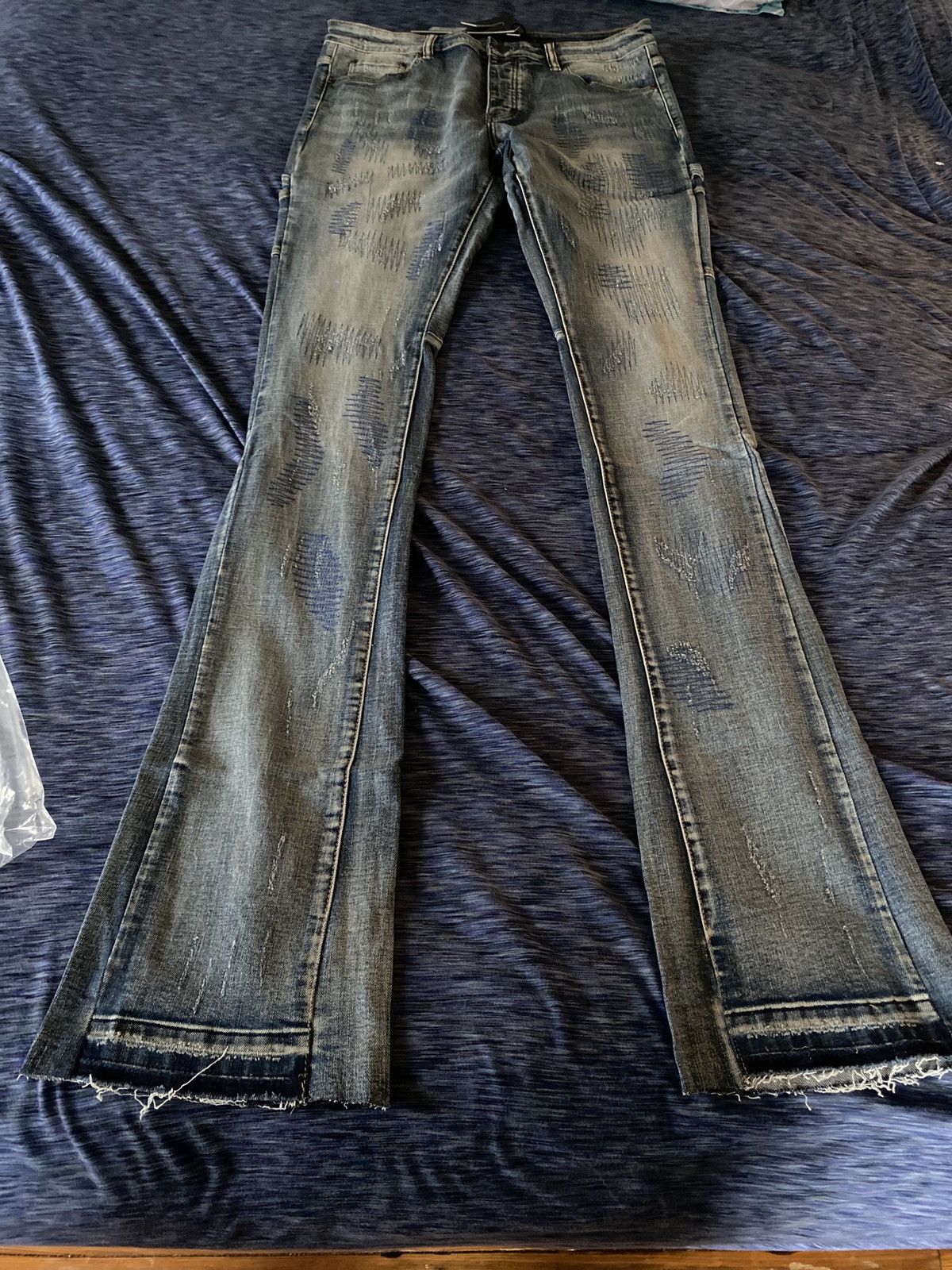 image of Valabasas Stacked Flare Denim Home Of The Original Stacked Jeans in Blue, Men's (Size 38)