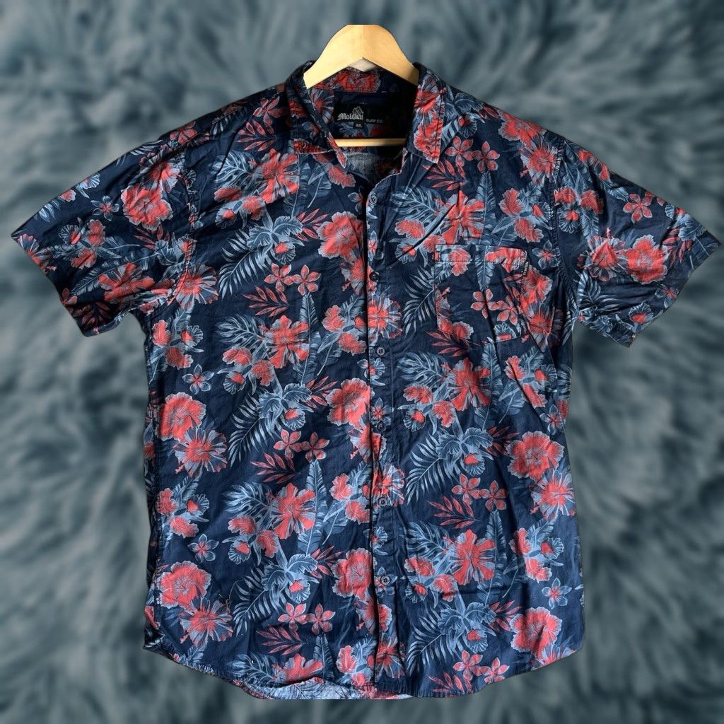 CO MOLOKAI SURF CO Hawaiian Shirt Short Sleeve BLUE Men’s 2XL Shirt Mens Button-Up Hawaiian 2XL Blue Size US XXL / EU 58 / 5 - 1 Thumbnail
