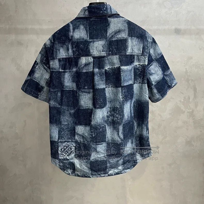 Louis Vuitton Louis Vuitton Blue Check Denim Classic Short Sleeve Shirt Size US S / EU 44-46 / 1 - 5 Thumbnail