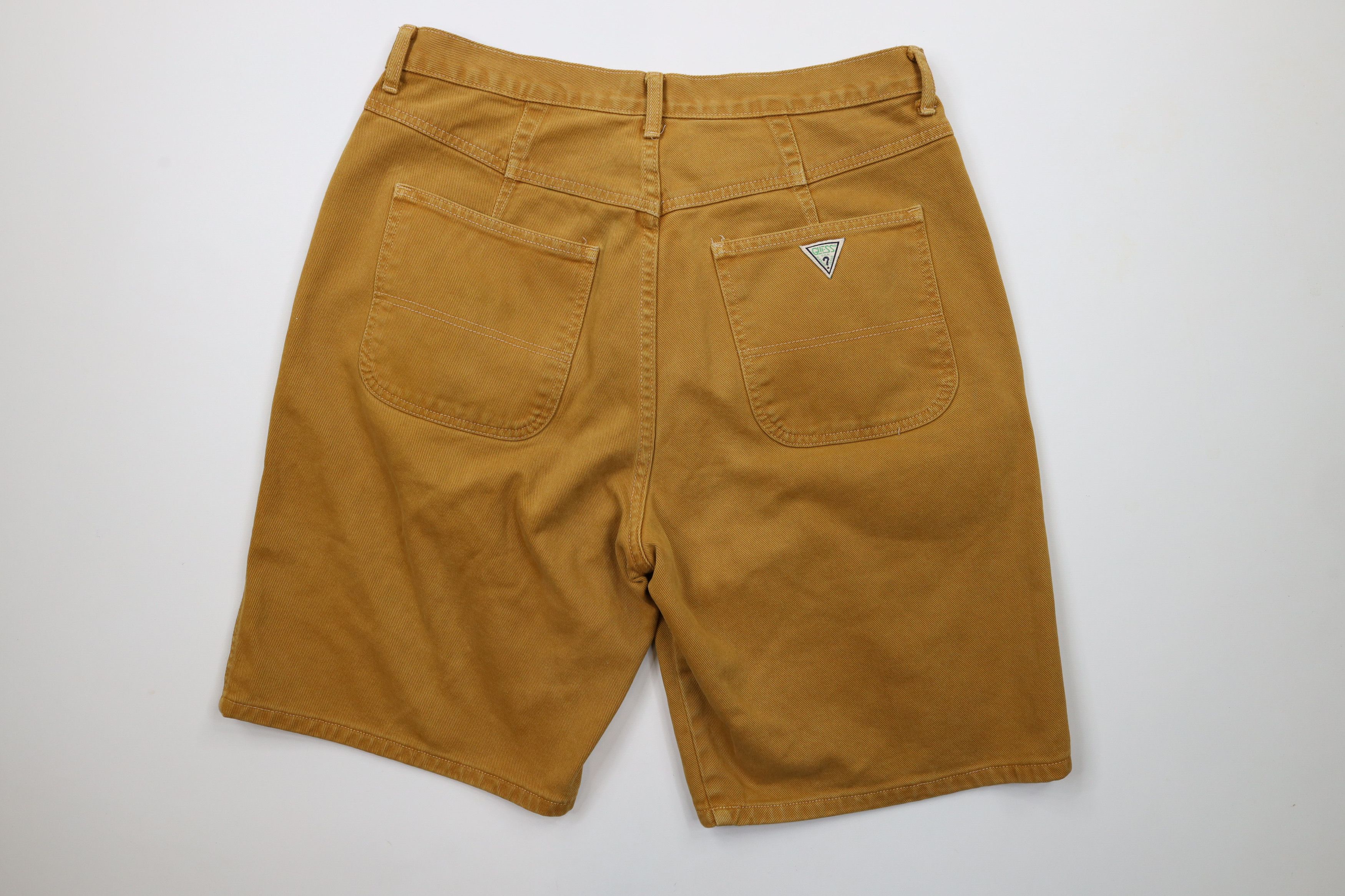 Guess × Vintage Vintage 90s Guess Denim Jean Shorts Jorts Wheat Brown USA Size US 34 / EU 50 - 10 Thumbnail