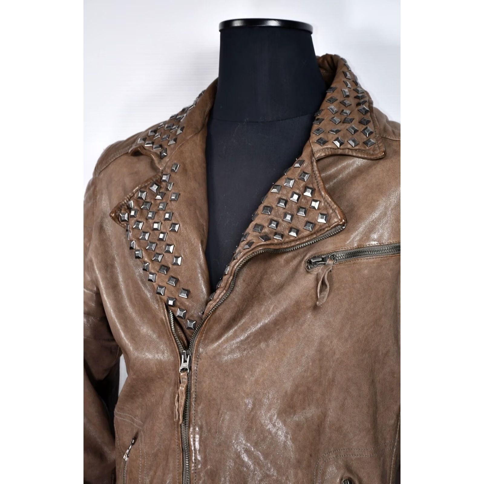 True Religion TRUE RELIGION Jacket Men Biker Leather 3XL Studded Brown Size 3XL Regular Jacket Mens Leather Biker 3XL Brown Studded False content removed Size US XXL / EU 58 / 5 - 6 Thumbnail