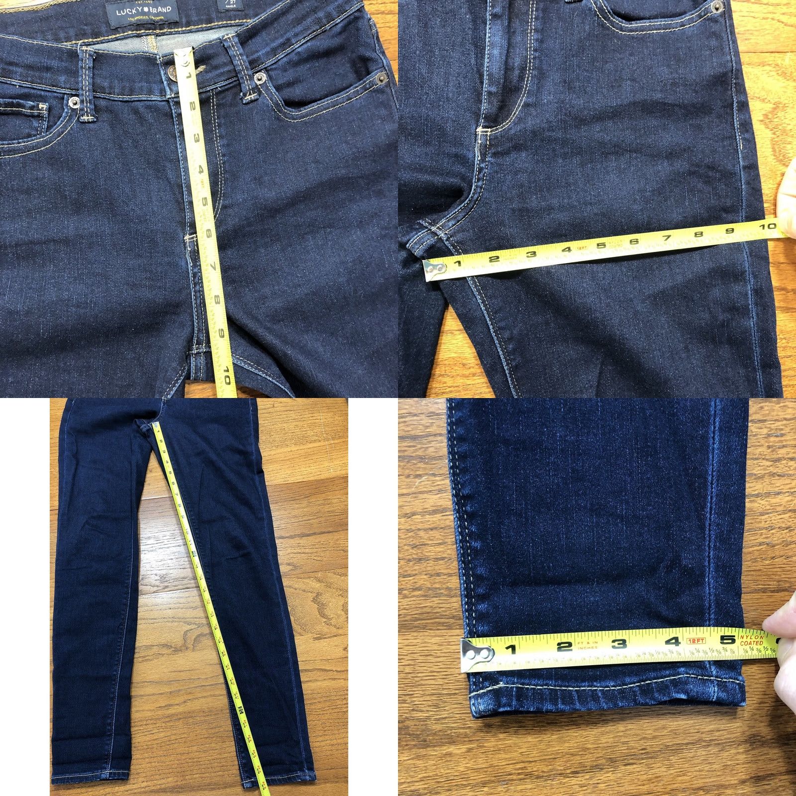 Lucky Brand Lucky Brand Brooke Legging Ankle Jeans Blue Medium Wash Womens 4/29 Inseam 29 in Regular Rise 9 in Zip 5-Pocket Denim Cotton Blend Size 27" / US 4 / IT 40 - 9 Thumbnail