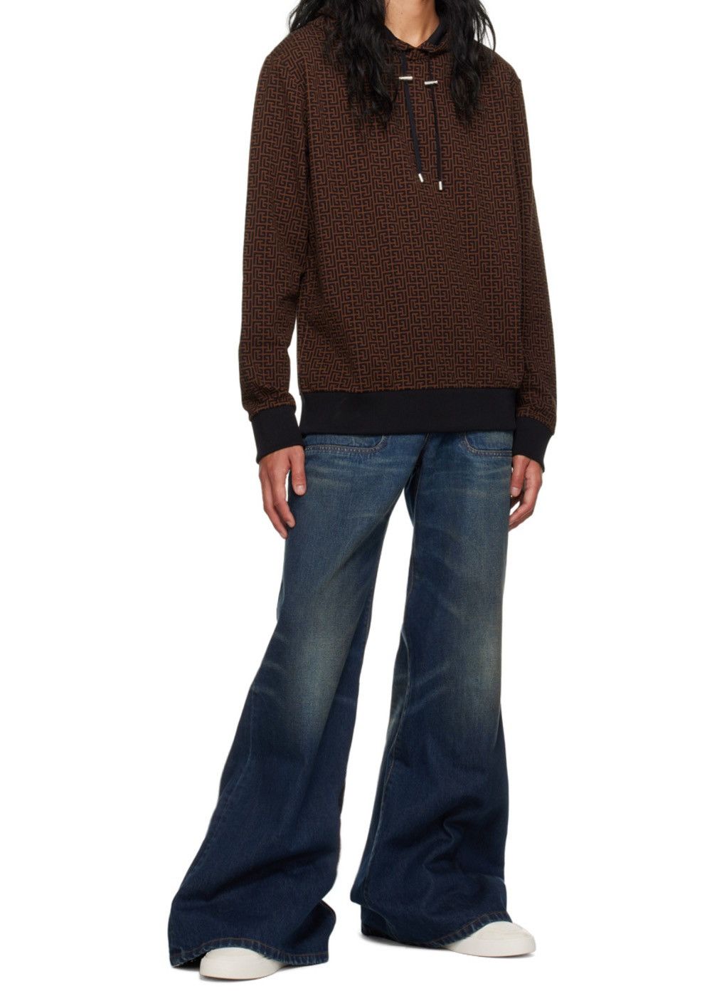 Balmain BALMAIN Brown Monogram Hoodie Size US M / EU 48-50 / 2 - 2 Thumbnail