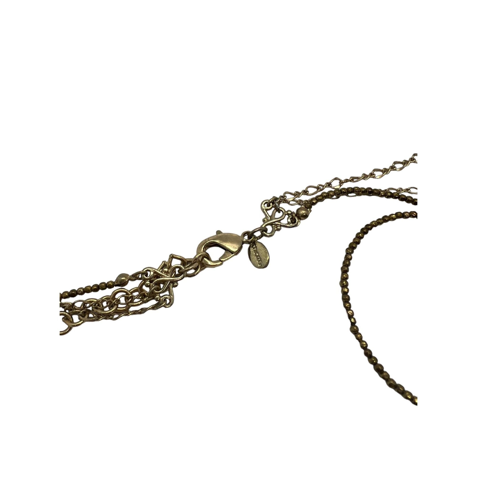 Chicos Chicos Gold Tone 3 Strand Necklace Glass Beads Layered Seed Size ONE SIZE - 4 Thumbnail