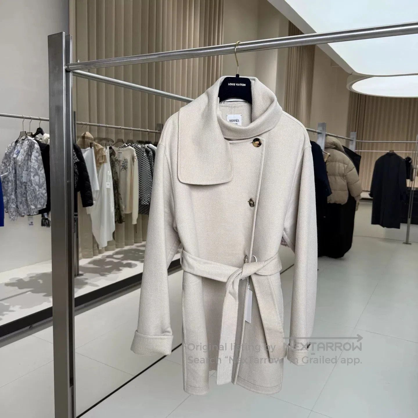 Hermes hermes beige cashmere belted coat size 34. Size US S / EU 44-46 / 1 - 1 Thumbnail