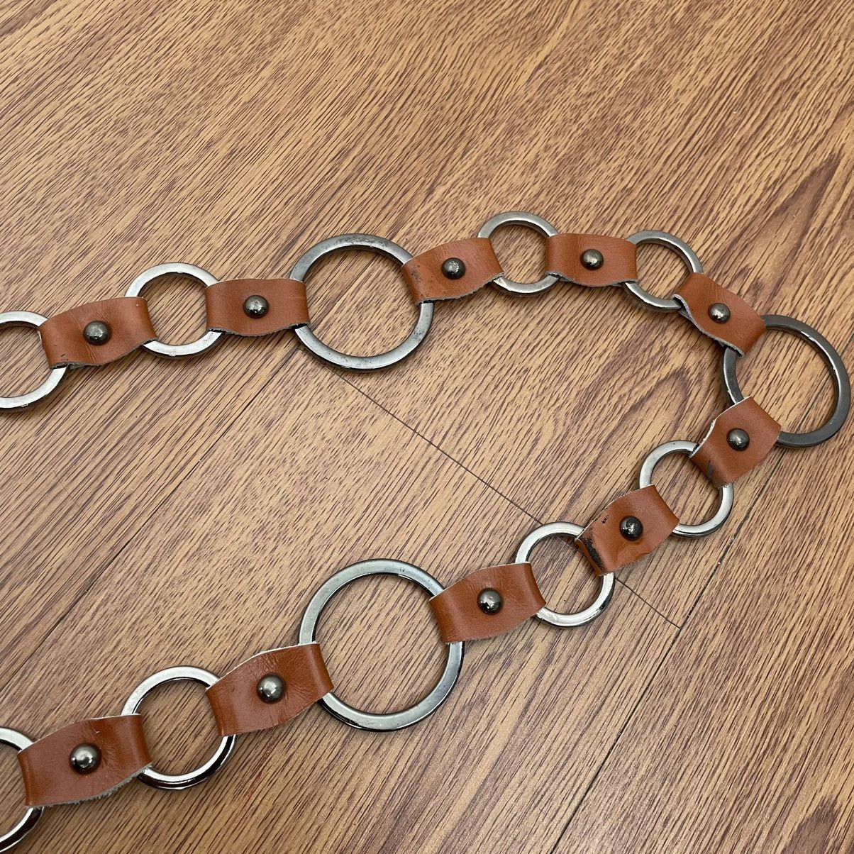 If Six Was Nine × Japanese Brand × Le Grande Bleu (L.G.B.) Brown chain studded belt vintage styled Size ONE SIZE - 4 Thumbnail