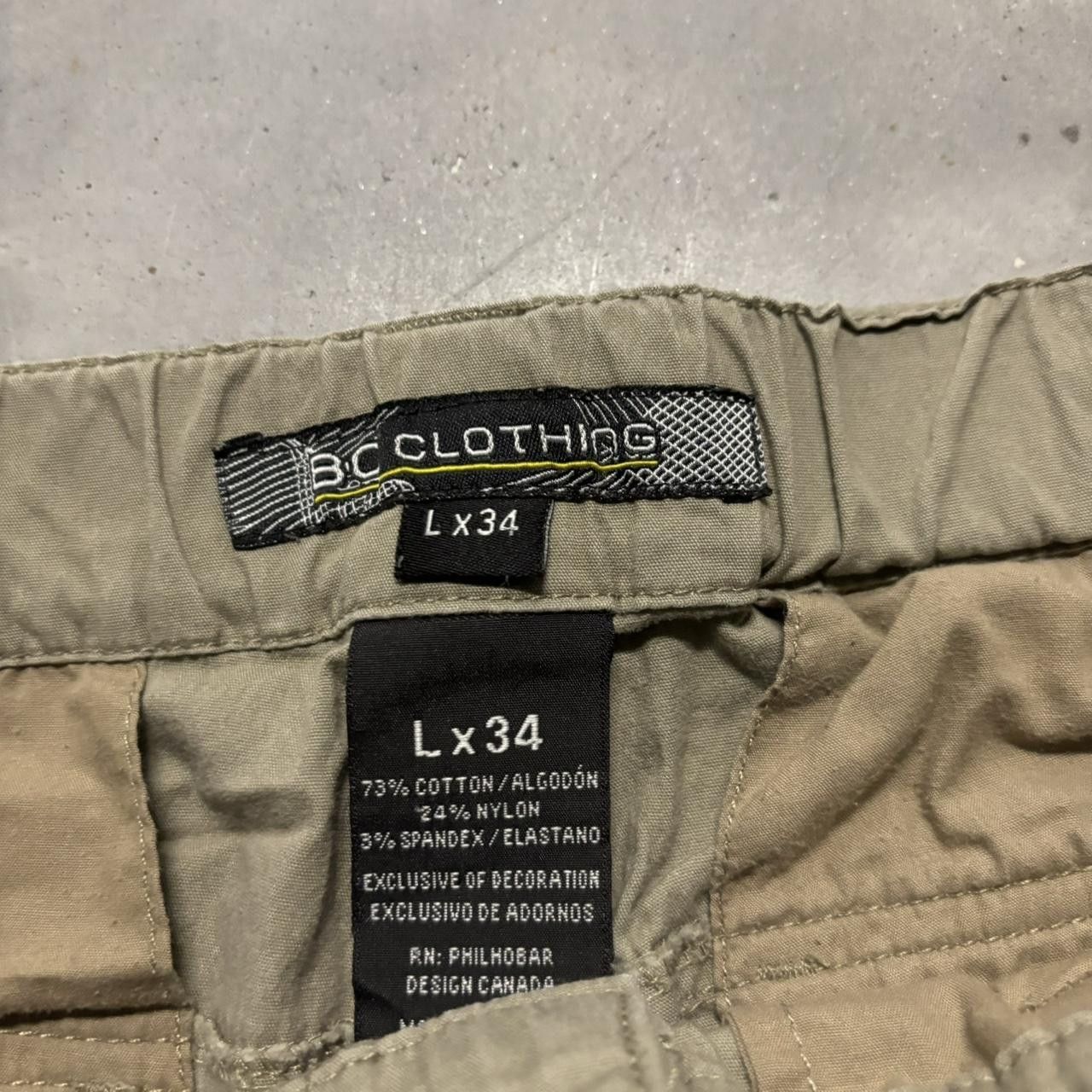 Japanese Brand × Vintage Crazy Vintage Y2K/2000s Baggy Khaki Tan Skater Utility Cargo Pants/Shorts! Size US 34 / EU 50 - 7 Thumbnail