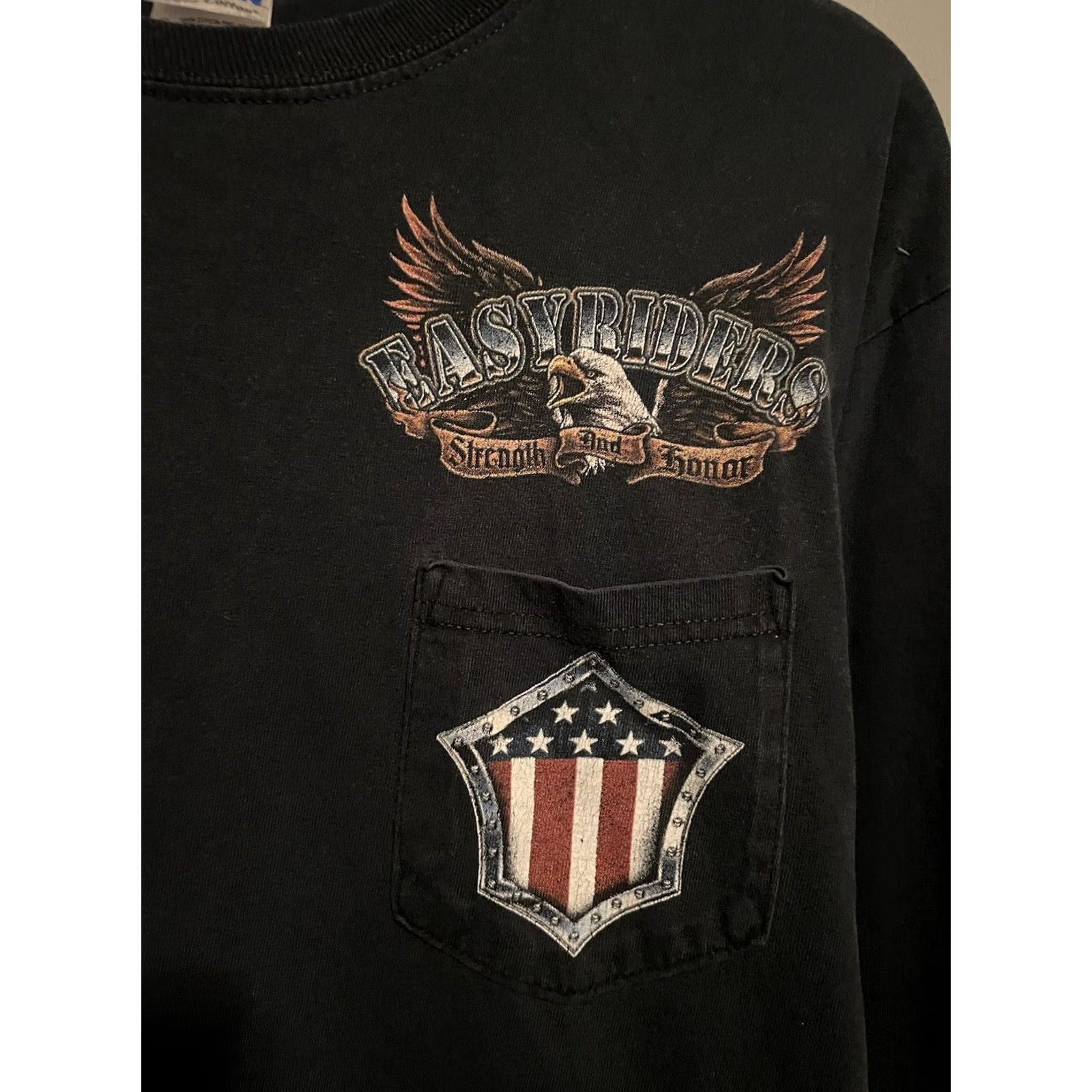 Vintage Easyriders Shirt L Black Strength Honor POW MIA Eagle Military Army Navy Patriotic Graphic Print Logo Flat Sweatshirt? Size US L / EU 52-54 / 3 - 5 Thumbnail