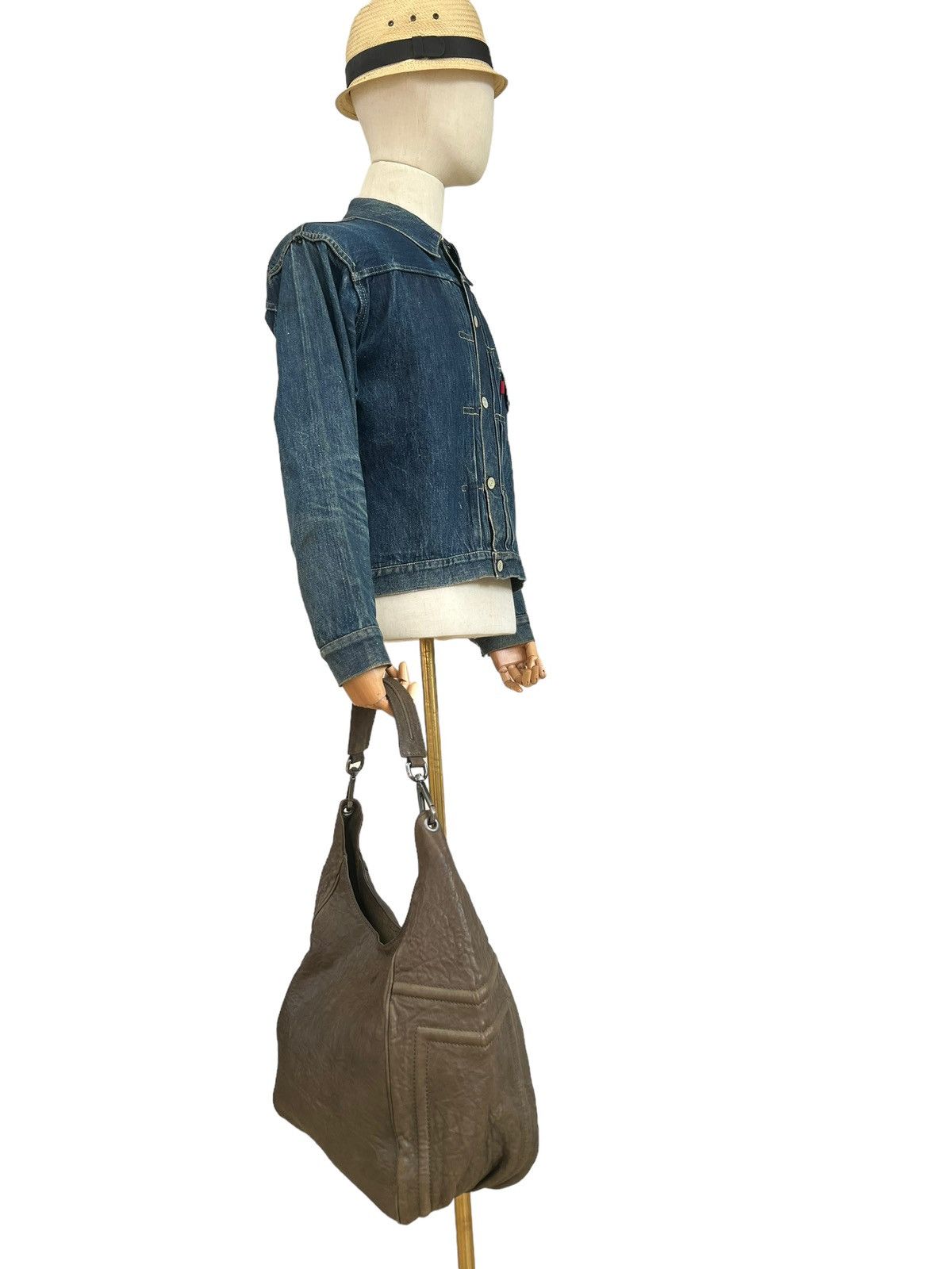 Leather Vintage MaxMara Made in Italy Patina Leather Hobo Bag Size ONE SIZE - 5 Thumbnail