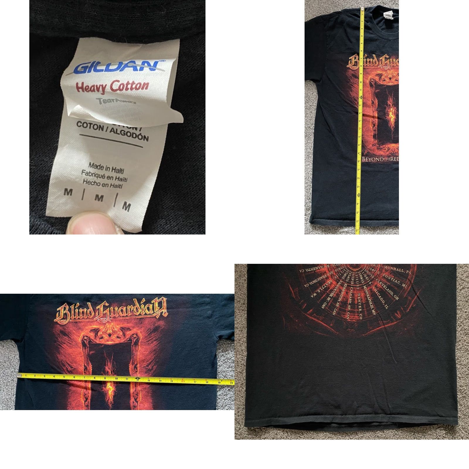 Gildan VINTAGE 2015 Blind Guardian Beyond The Red Mirror T Shirt Black Size M Size US M / EU 48-50 / 2 - 8 Thumbnail