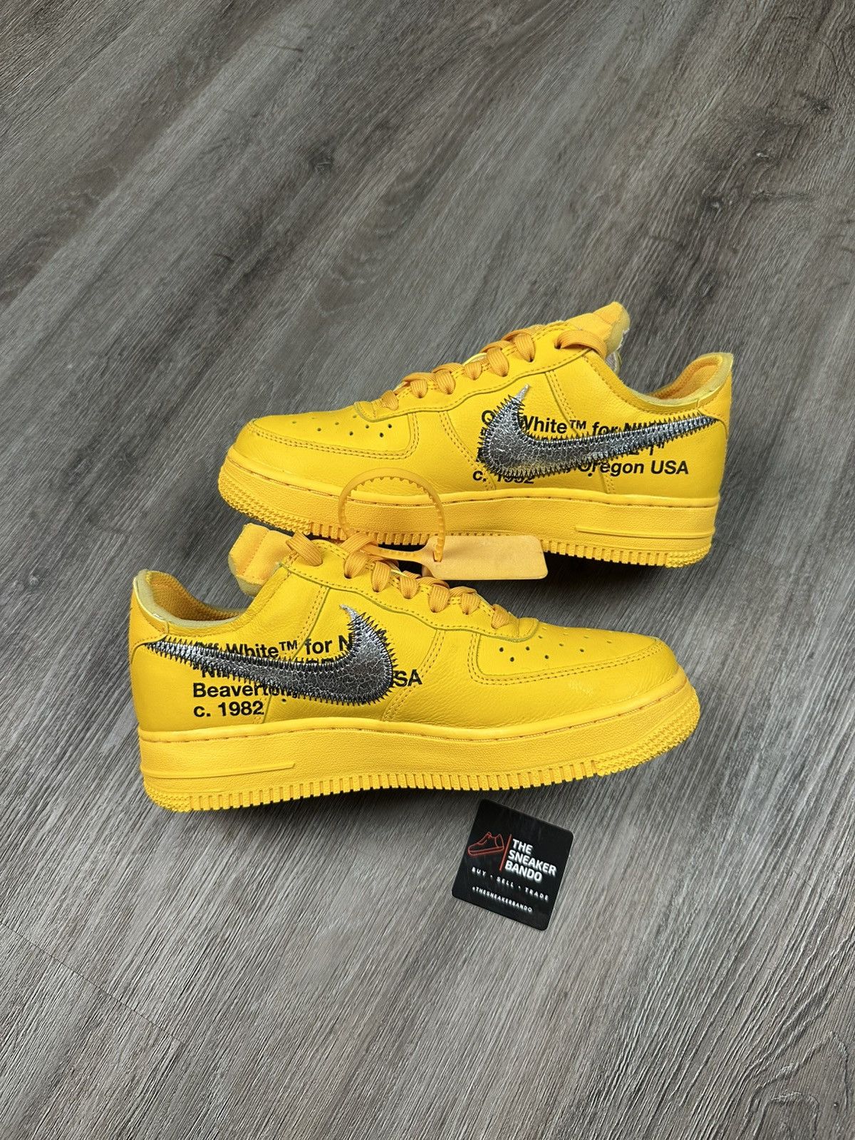 Nike × Off-White Nike Air Force 1 Low Off-White ICA University Gold Lemonade Size US 5.5 / EU 38 - 3 Thumbnail
