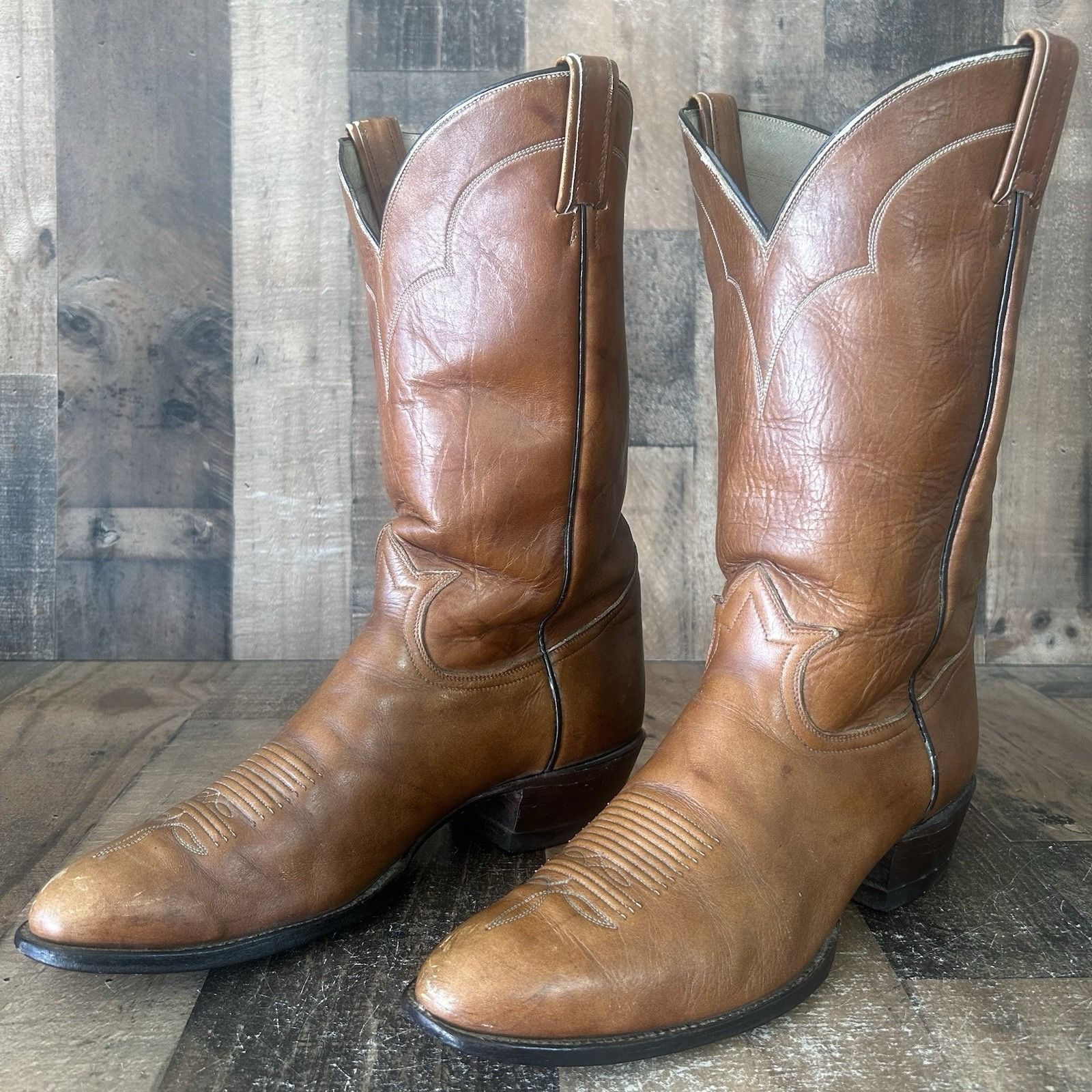 Tony Lama Tony Lama Vintage Gold Label Western Cowboy Boots Mens 12 D Size US 12 / EU 45 - 2 Thumbnail