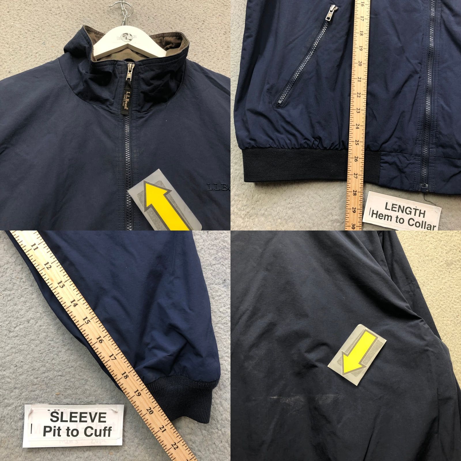 Vintage LL Bean Lined Nylon Bomber Jacket Mens XXL Navy Full Zip Pockets Logo Wind Water Resistant Size US XXL / EU 58 / 5 - 8 Thumbnail
