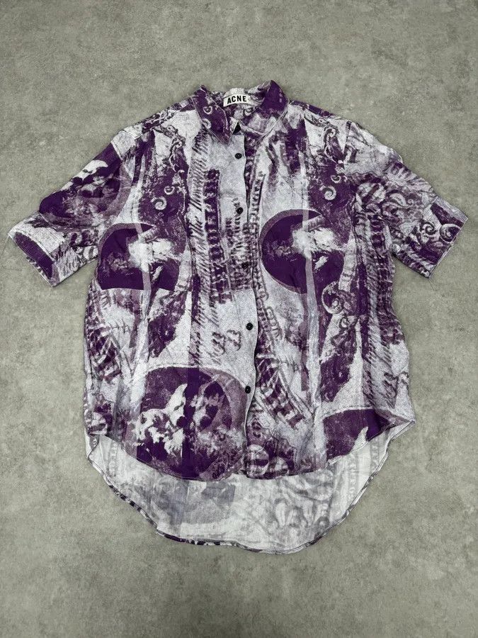 Acne Studios SS2013 Acne Studios Purple Dollar Short Sleeve Shirt Size US S / EU 44-46 / 1 - 1 Thumbnail