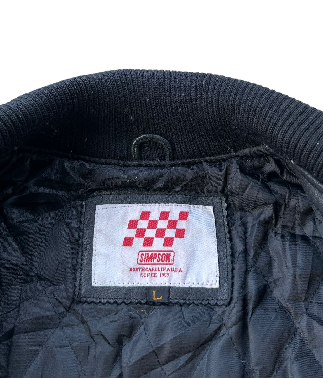 Vintage Vintage Simpson racing leather bomber jacket Size US L / EU 52-54 / 3 - 7 Thumbnail