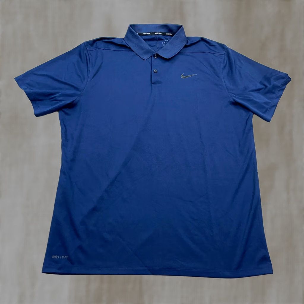 Nike Nike Polo Shirt Men XL Navy Blue Dri-Fit Nike Golf Swoosh Wicking Performance Sport Logo Shirt Size US XL / EU 56 / 4 - 1 Thumbnail