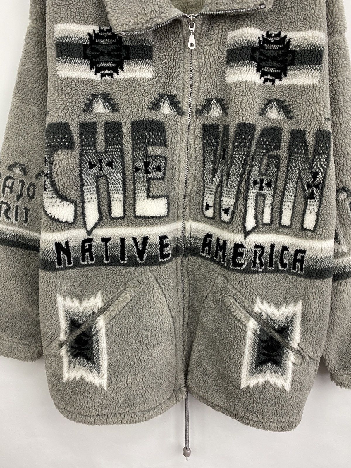 Native 🇺🇸 Vintage 90s Navajo CHEWAN NATIVE AMERICAN Indian Fleece Size US L / EU 52-54 / 3 - 4 Thumbnail
