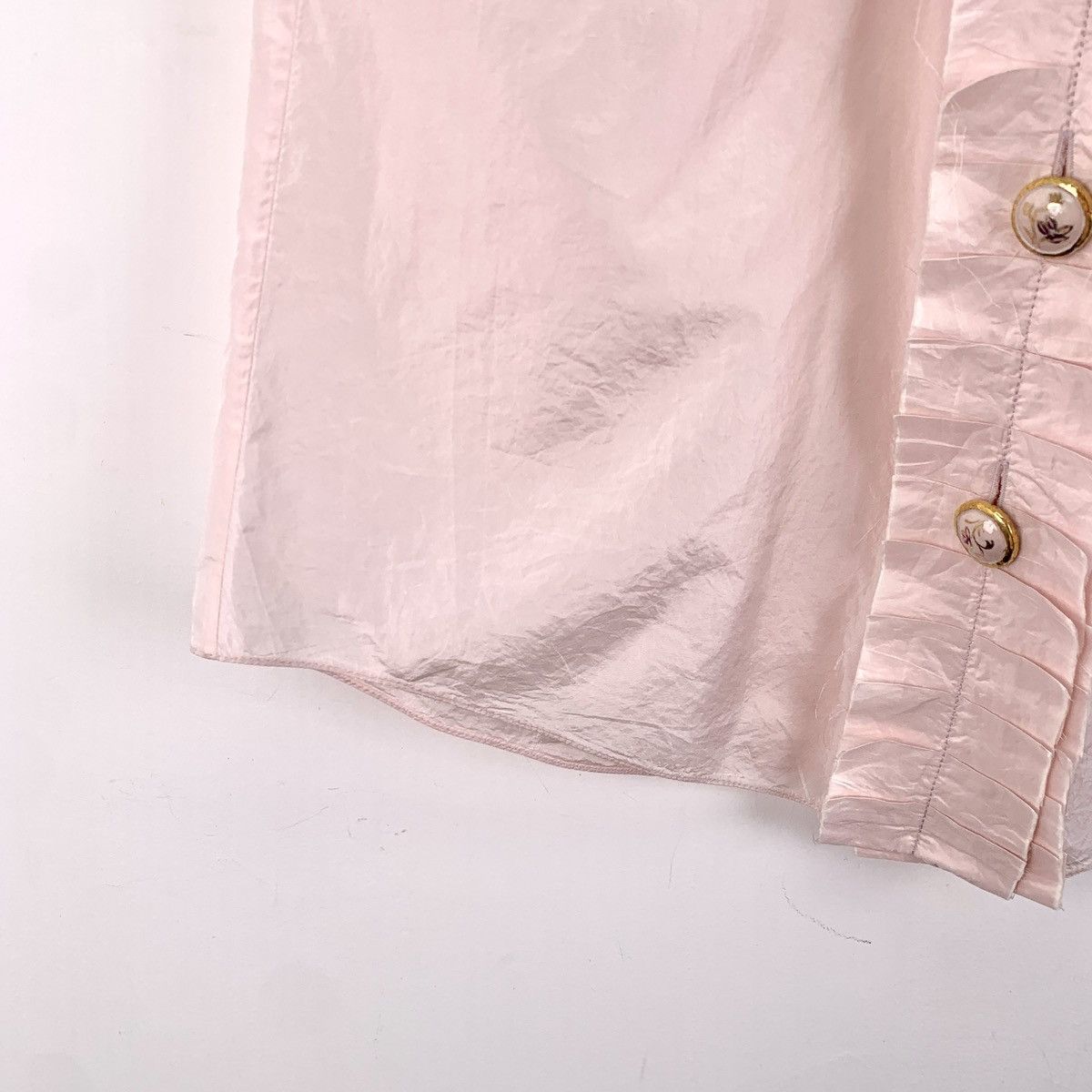 Chanel Chanel Pink Silk Ruffled Trim Sleeveless Blouse K26WX Size XS / US 0-2 / IT 36-38 - 4 Thumbnail