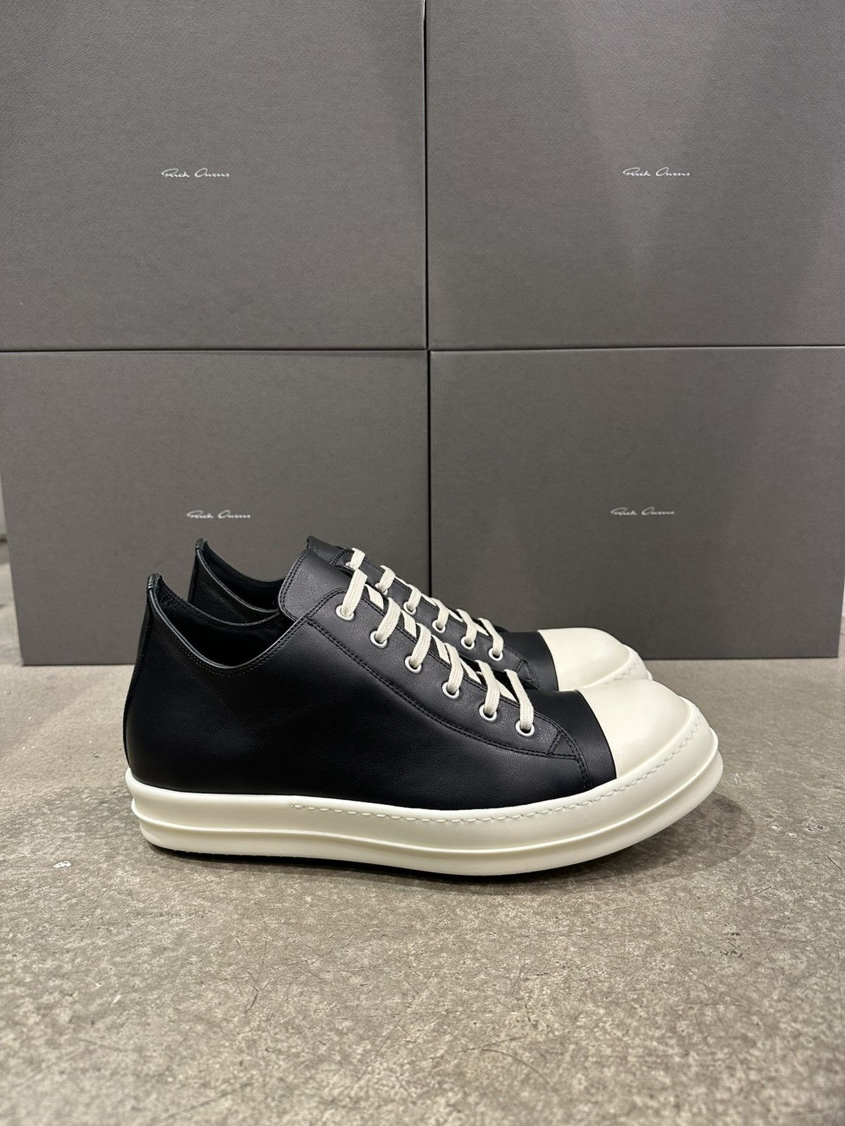 Rick Owens RICK OWENS - Low Sneaks Black Milk | Grailed