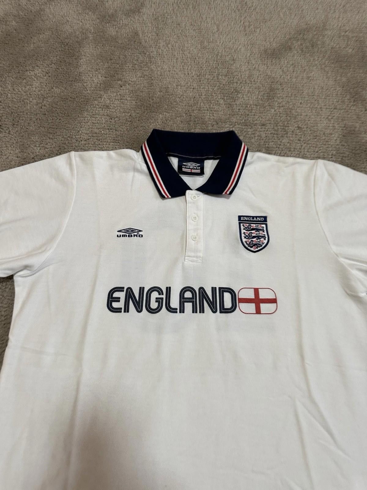 Umbro #10 ENGLAND BIGLOGO 90S VINTAGE SOCCER CHIEF KEEF BLOKECORE Size US XL / EU 56 / 4 - 3 Thumbnail