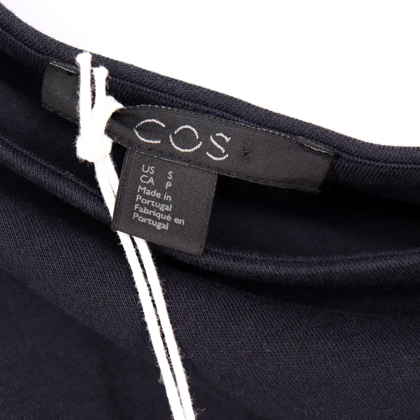 Cos COS Womens One Shoulder Shirt Dress Size S Black Organic Cotton Short Sleeve Size S / US 4 / IT 40 - 3 Thumbnail