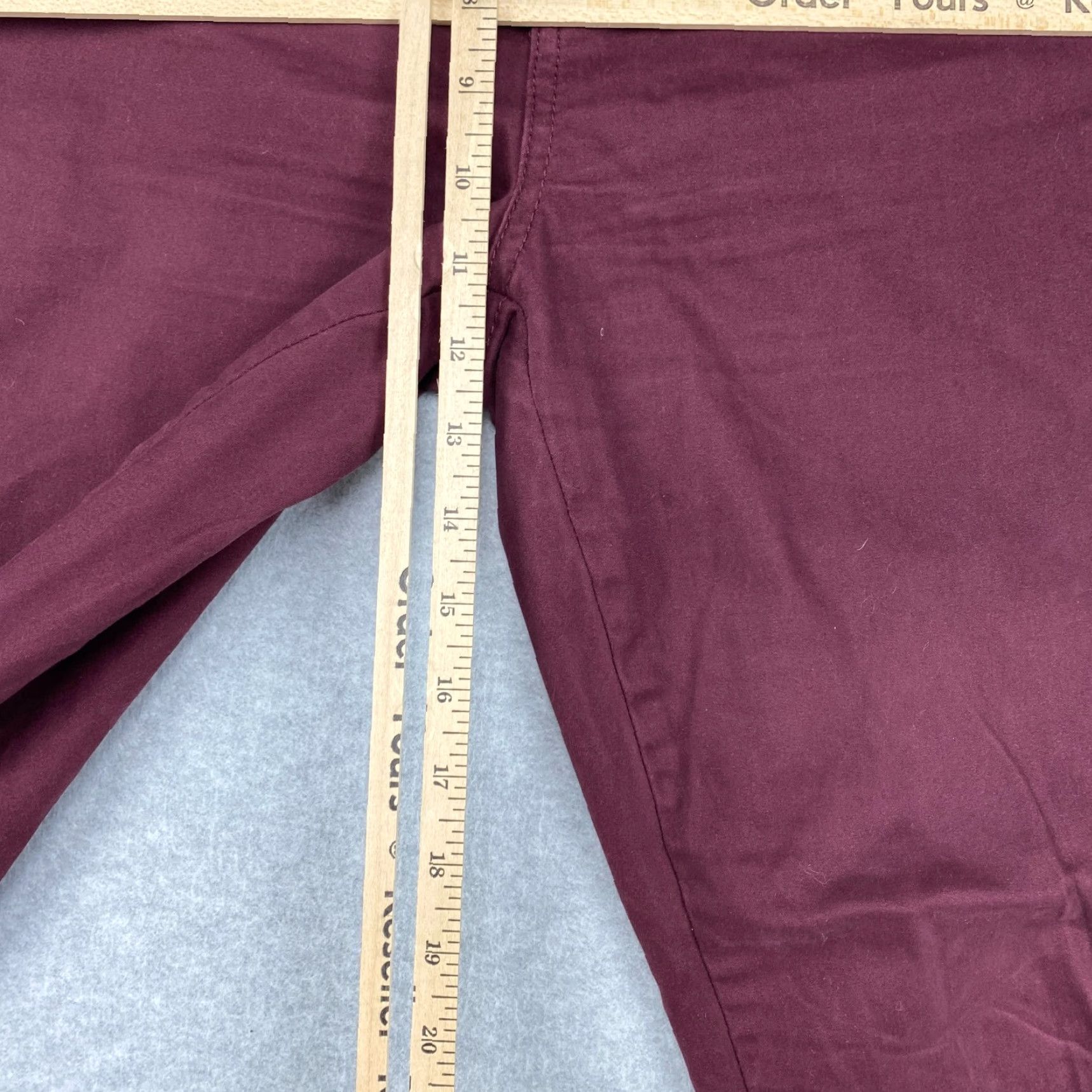 Vintage Seven7 Pants Womens 12 Maroon High Rise Skinny Stretch Pockets Size 34" / US 12 / IT 48 - 6 Thumbnail