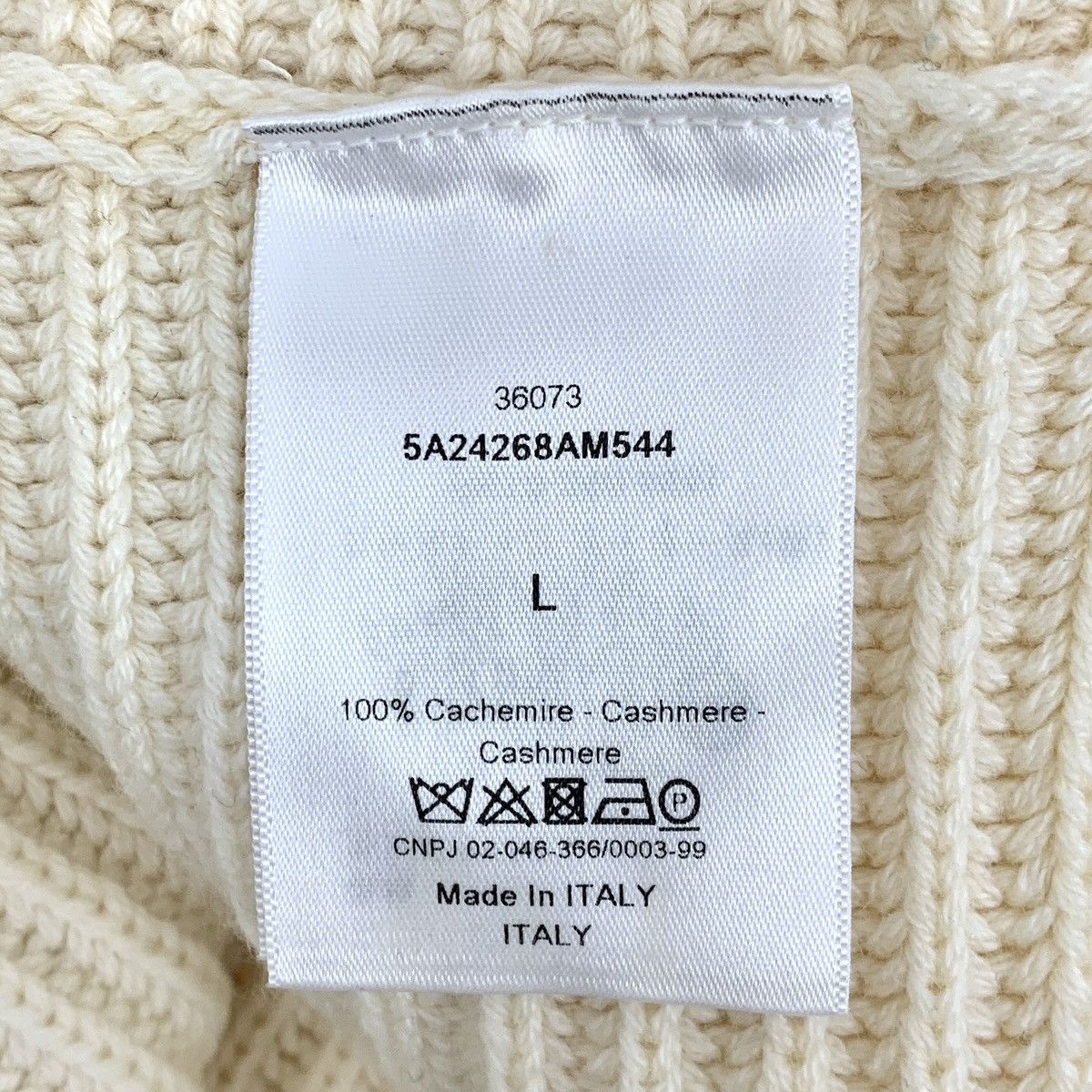 Dior Dior Beige Cashmere Irregular Long Sleeve Knit Sweater K26WX Size L / US 10 / IT 46 - 6 Thumbnail
