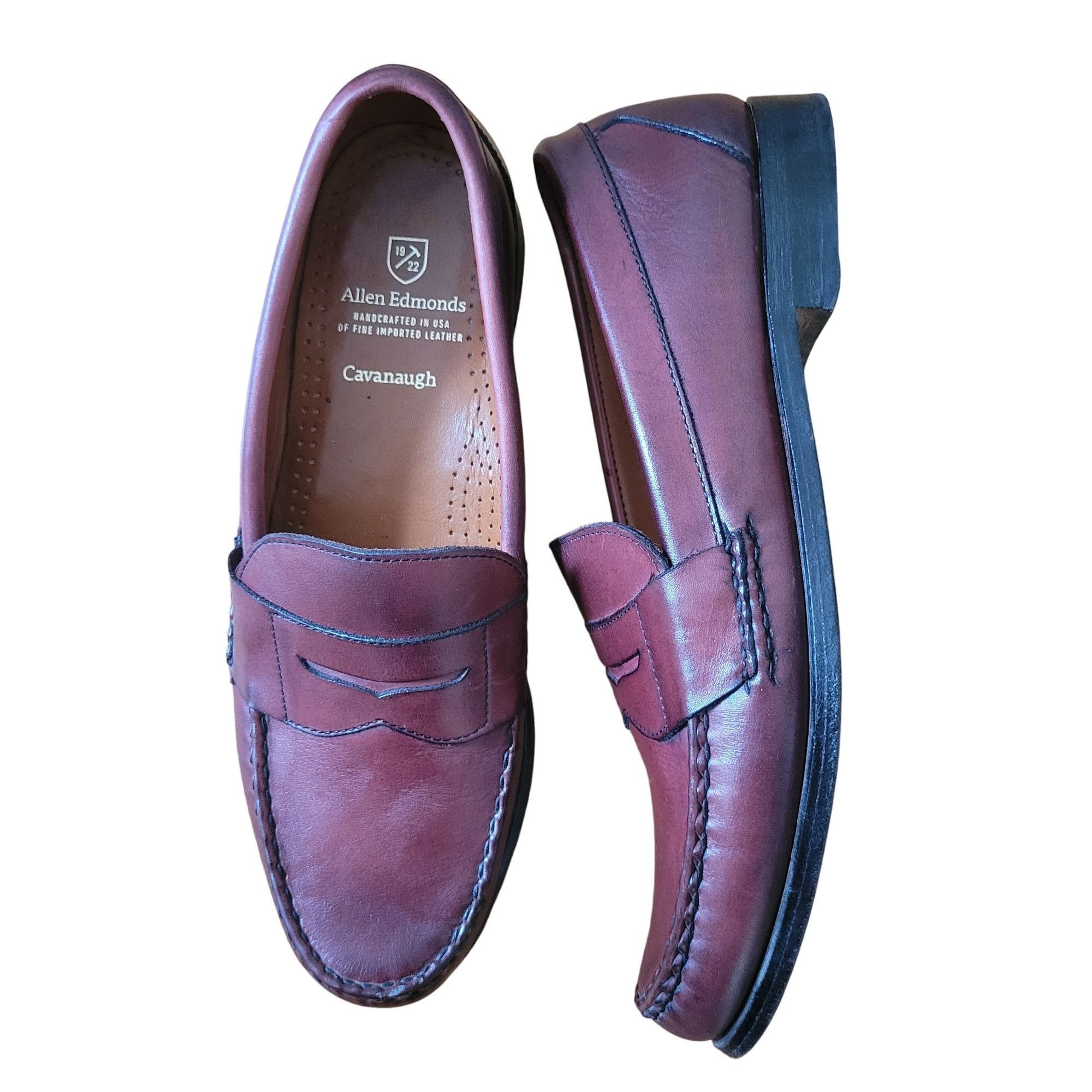 Allen Edmonds Cavanaugh Oxblood Leather Pinch Penny Classic Shoes, Men's (Size 10)
