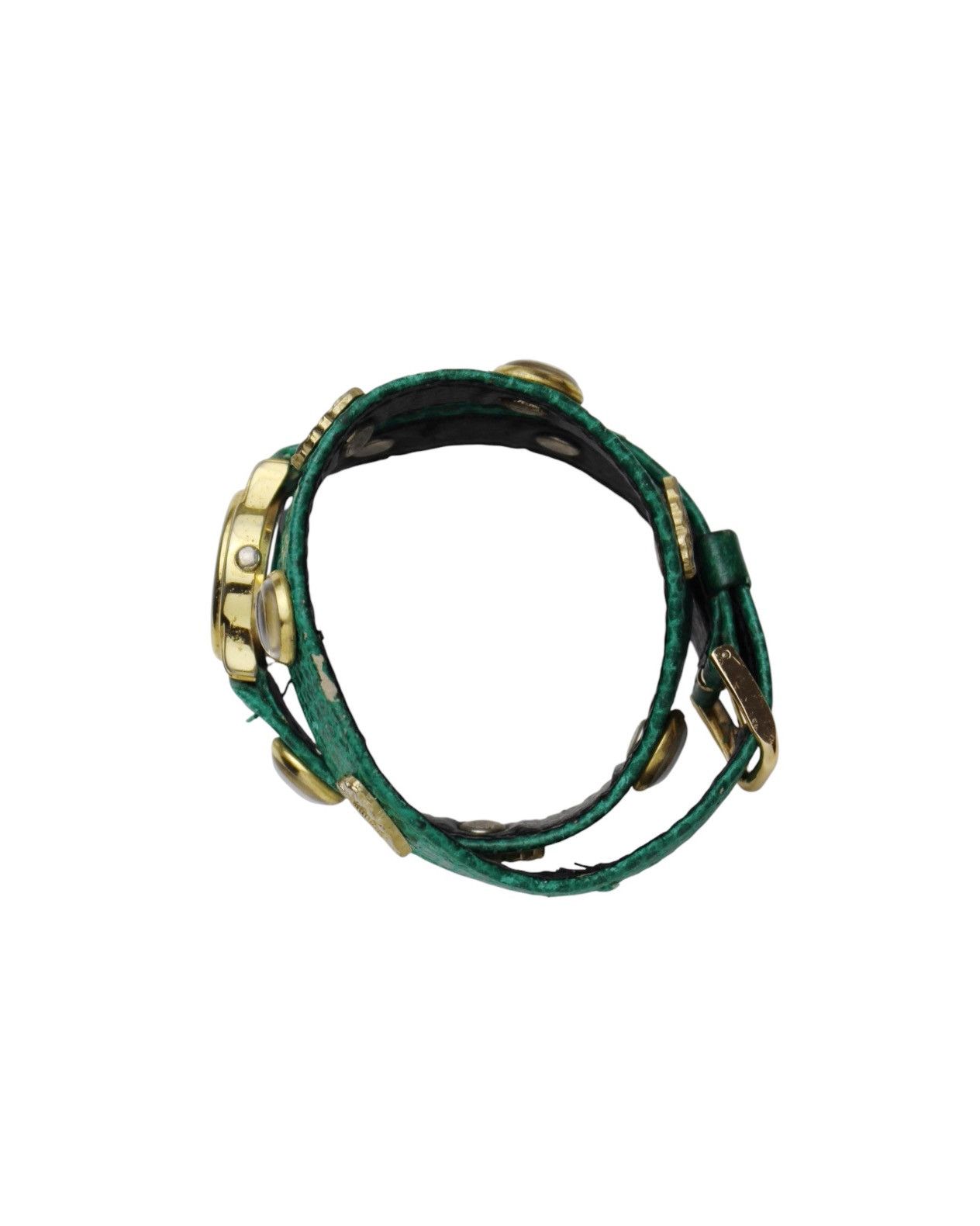 Vintage 1990S LA FESTA DESIGNER JAPAN GREEN EMBELLISHED STRAP WATCH Size ONE SIZE - 5 Thumbnail