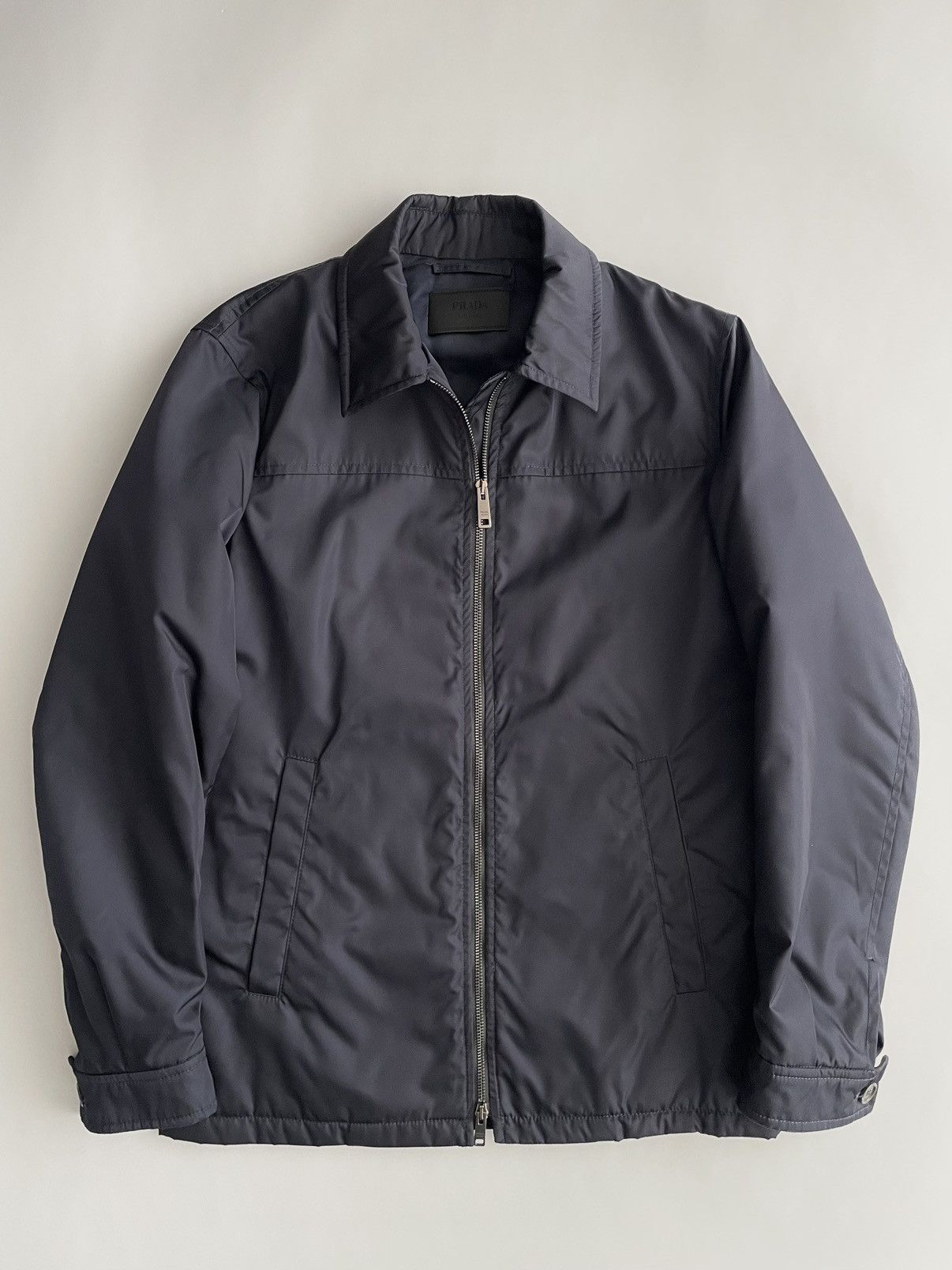 Pre-owned Prada X Raf Simons Prada By Raf Simons Padded Nylon Zip Jacket In Navy