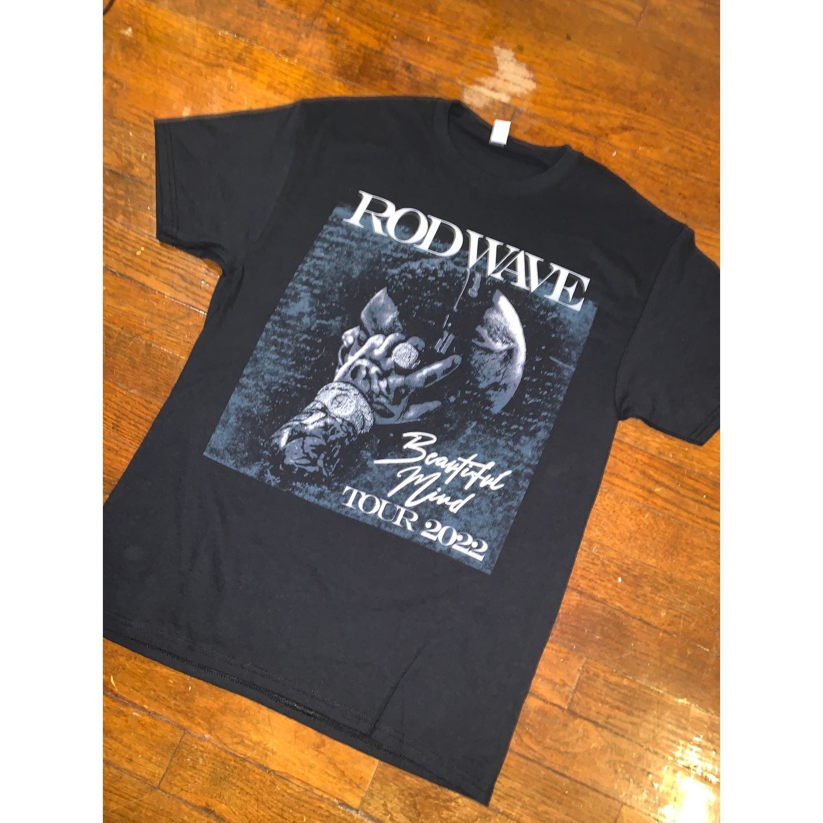 Jerzees Rod Wave Beautiful Mind Tour 2022 T Shirt Black M Jerzees Size US M / EU 48-50 / 2 - 5 Thumbnail