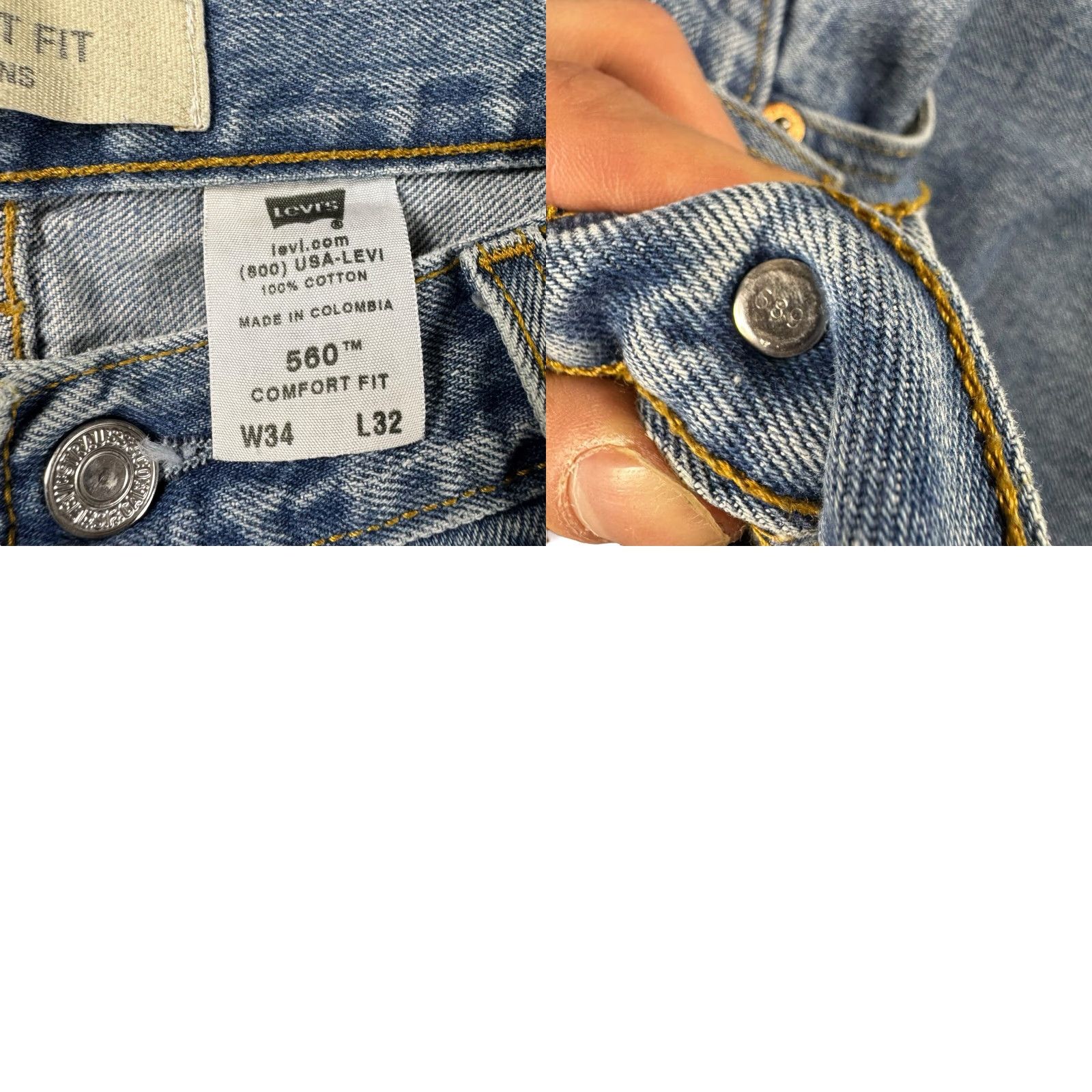 Levi's VINTAGE Levi's 560 Jeans Men 34x30 Comfort Loose Tapered Distressed Baggy 90s Grunge USA Denim Cotton Blue Regular Jeans Mens Size US 34 / EU 50 - 9 Thumbnail