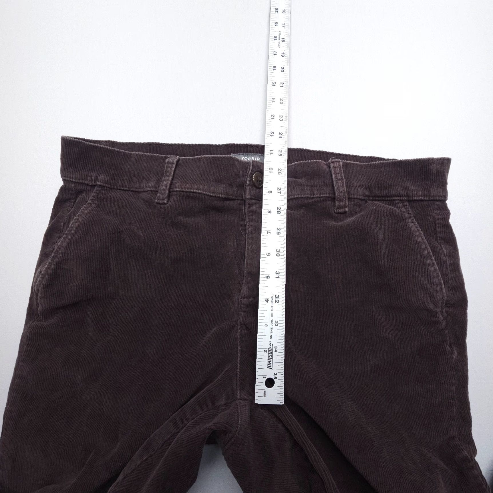 Torrid Torrid Bootcut Corduroy Pants Womens 14R Dark Brown Cotton Stretch Chino Size 36" / US 14 / IT 50 - 6 Thumbnail