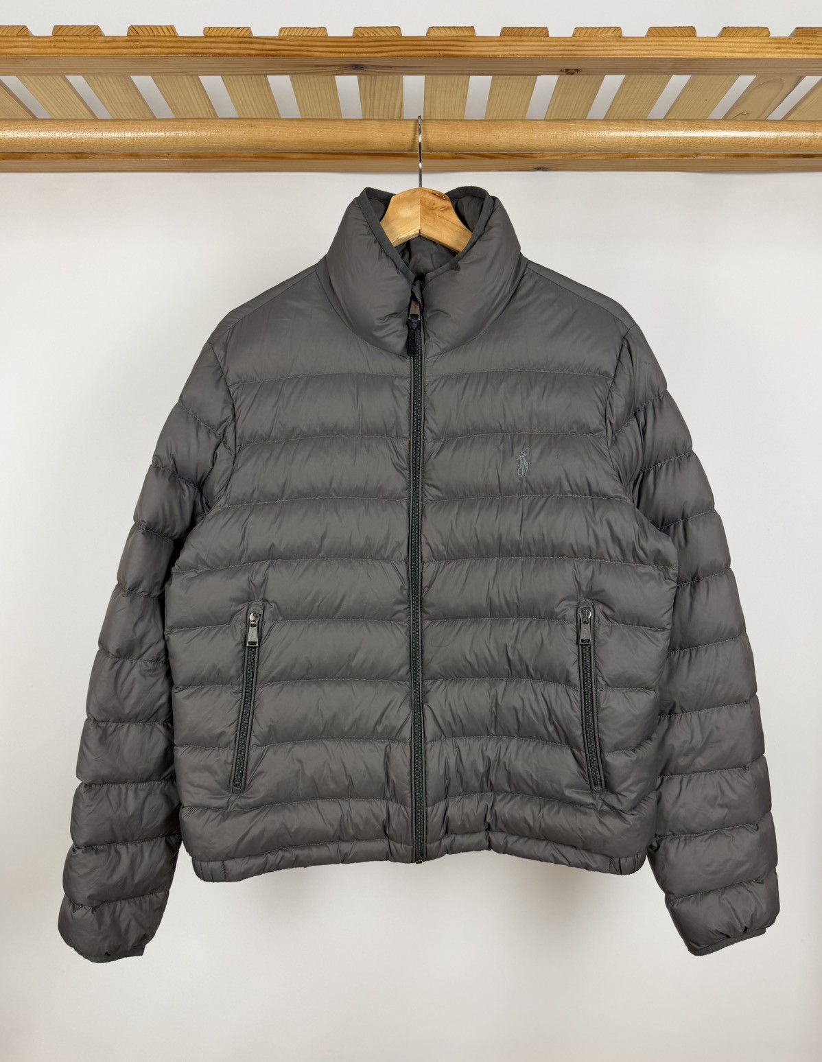 Polo Ralph Lauren Polo Ralph Lauren Women Gray Puffer Down Jacket Size L Size L / US 10 / IT 46 - 1 Thumbnail