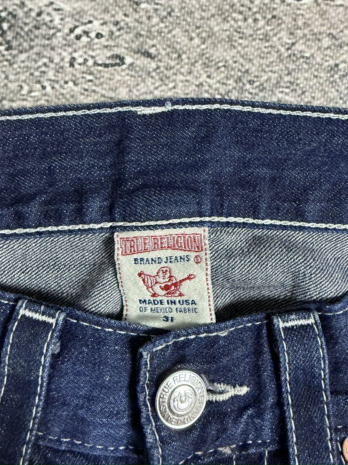 True Religion True Religion jeans blue white stitching straight Y2K Size US 31 - 2 Thumbnail