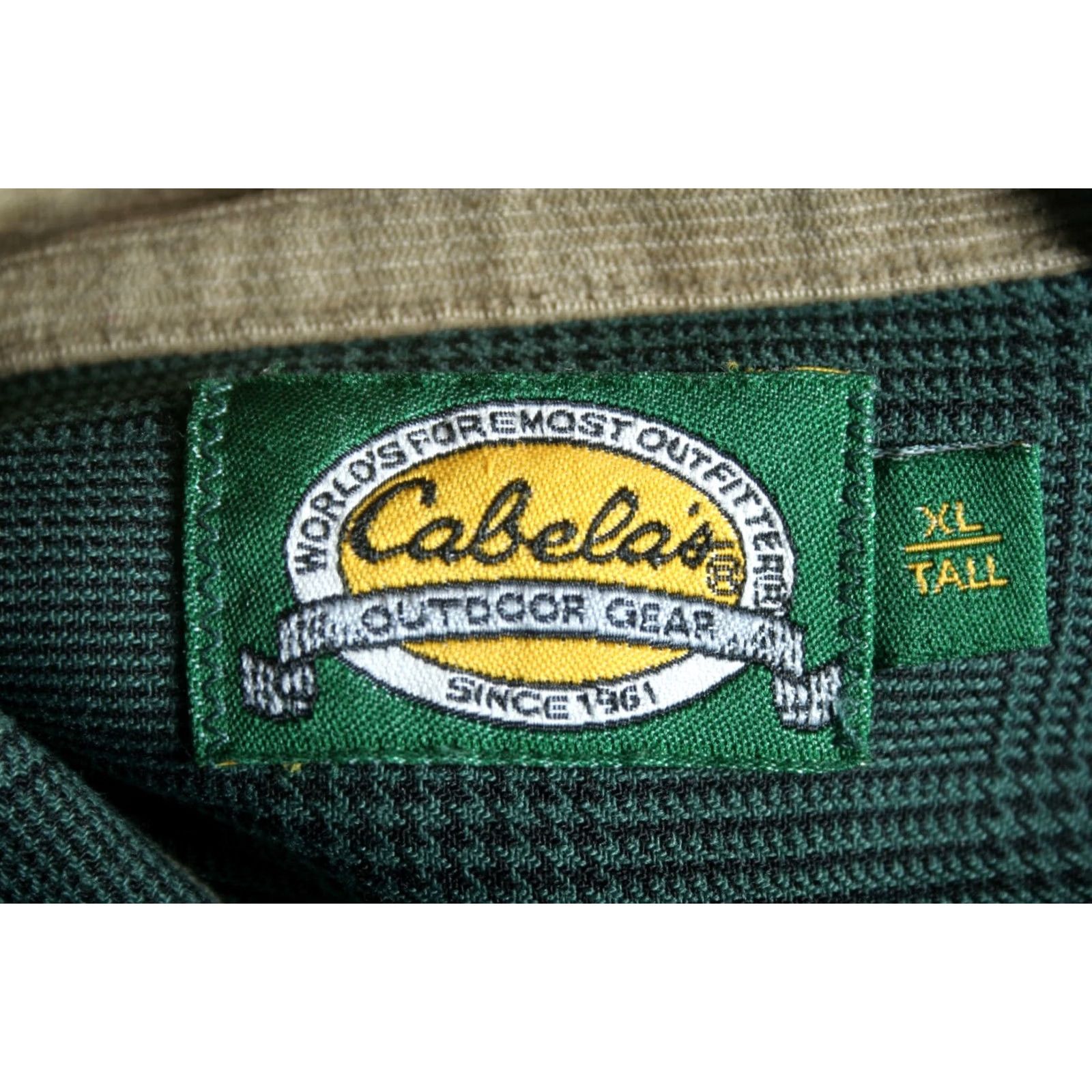 Vintage VINTAGE CABELA'S Green Houndstooth Plaid Heavy Polyester Guide Shirt Sz XLT Men Button-Up Long Sleeve Size US XL / EU 56 / 4 - 7 Thumbnail