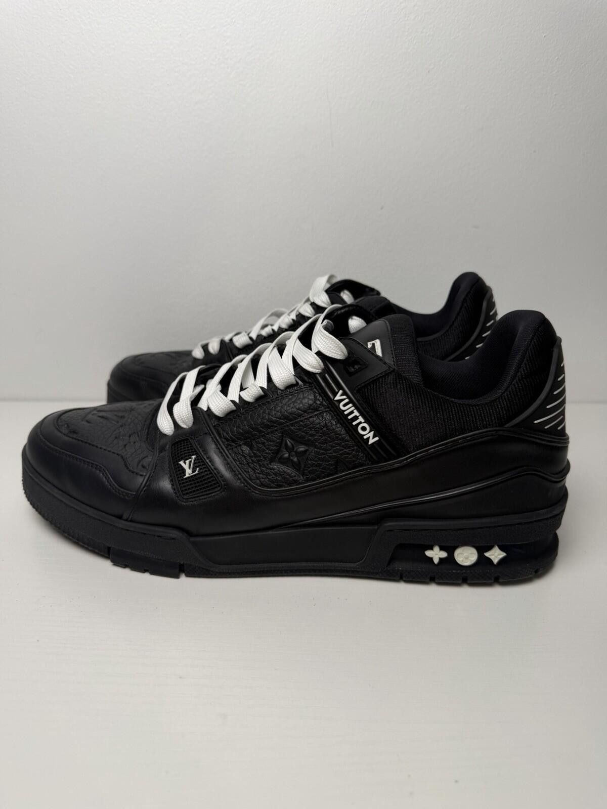 Louis Vuitton Louis Vuitton Trainer Sneakers Black Monogram Mens US 9.5 LV Size US 10.5 / EU 43-44 - 3 Thumbnail