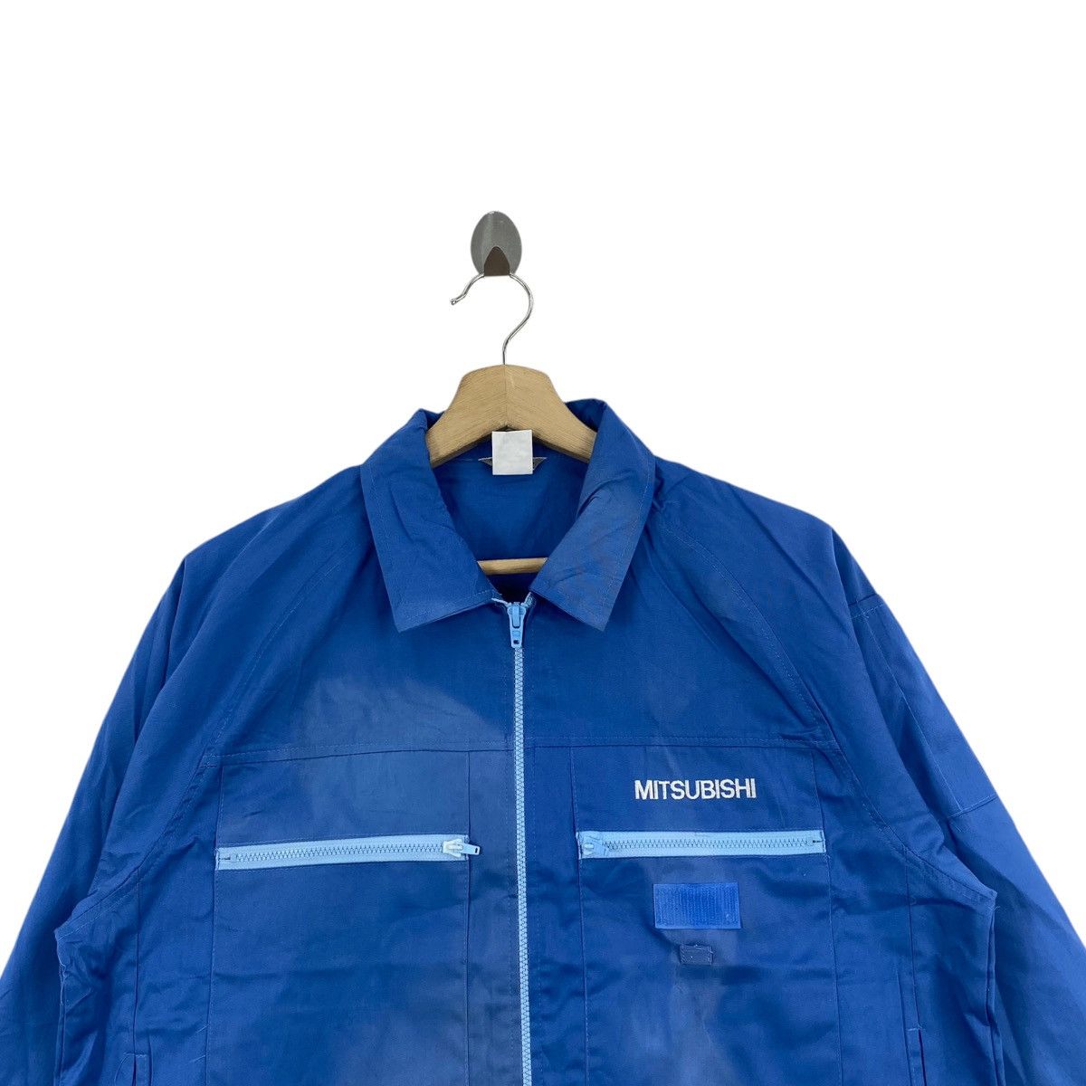 Vintage Vintage MITSUBISHI MOTORS Mechanic Workwear Blue Bomber Size US L / EU 52-54 / 3 - 2 Thumbnail