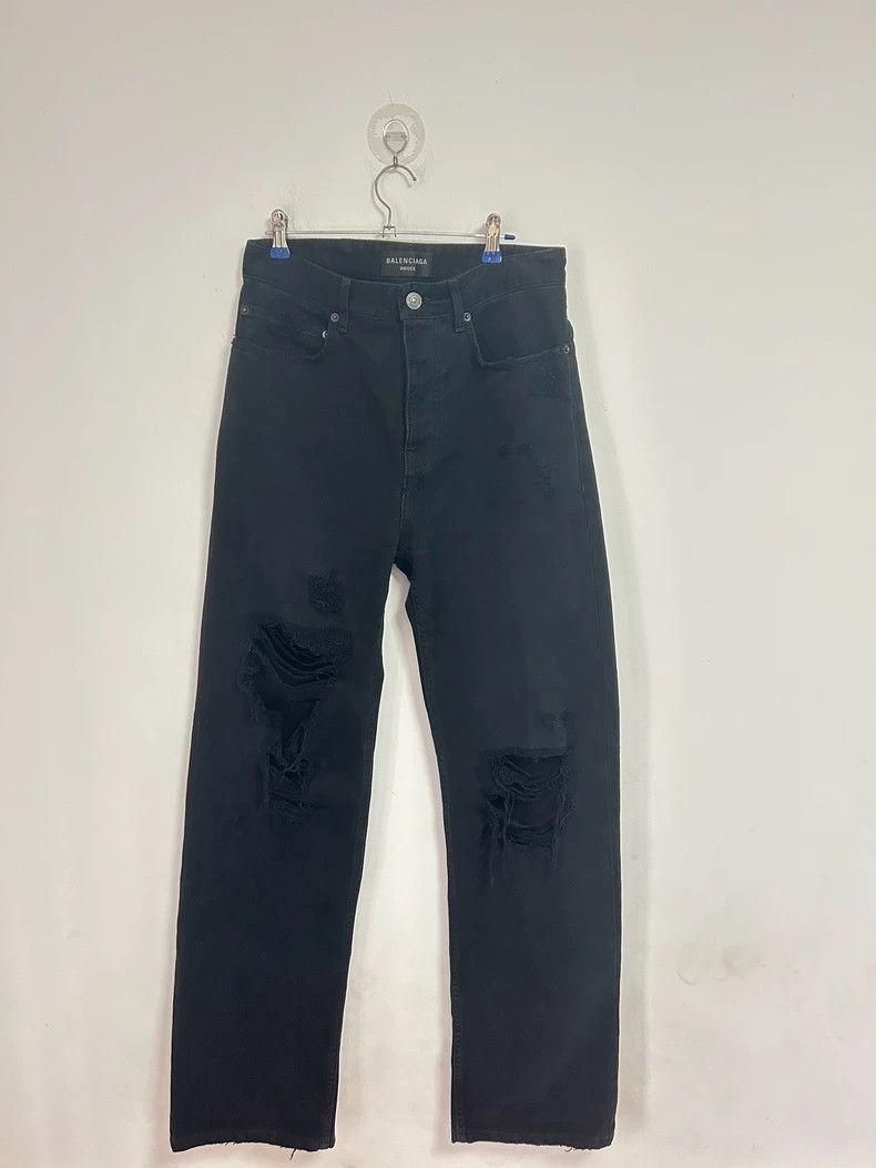 Balenciaga size xs 24 Ripped Medium Fit Black Ripped Old D