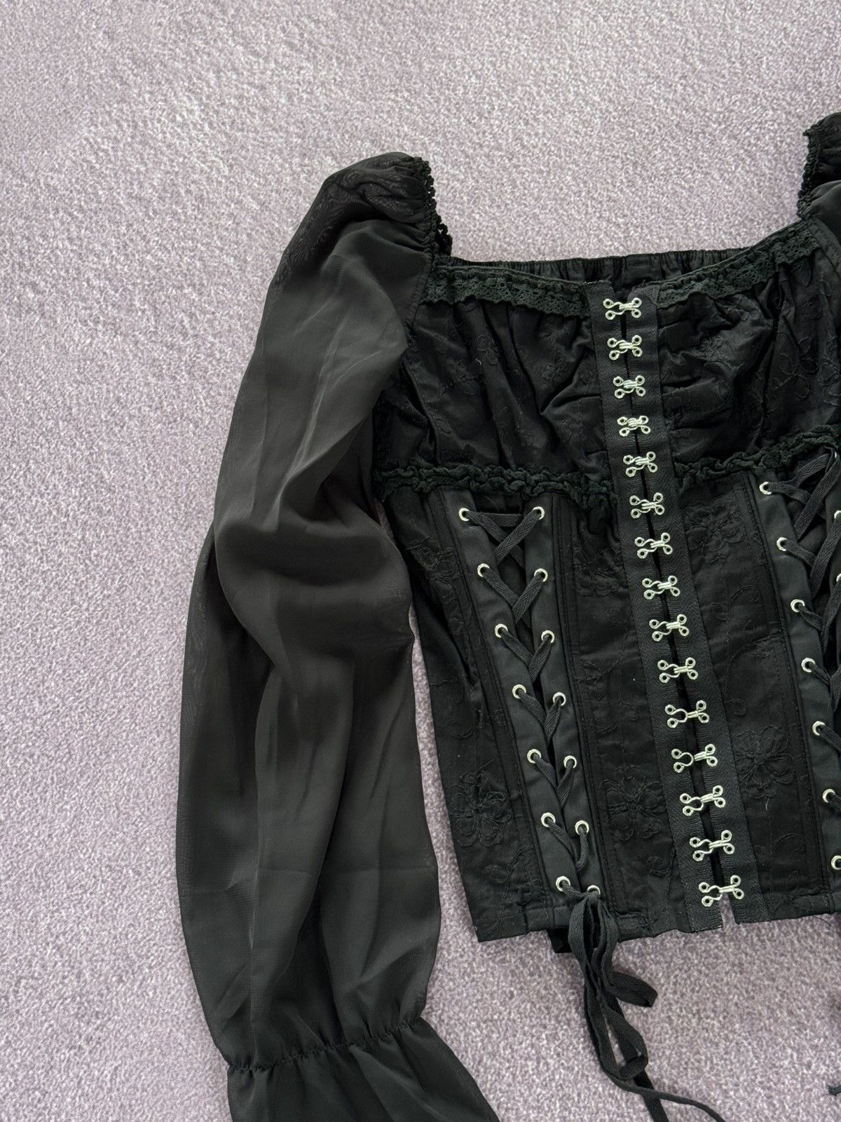 Hysteric Glamour Vintage Crazy Design 00s Opium Mesh Long Sleeve - Goth Size M / US 6-8 / IT 42-44 - 4 Thumbnail