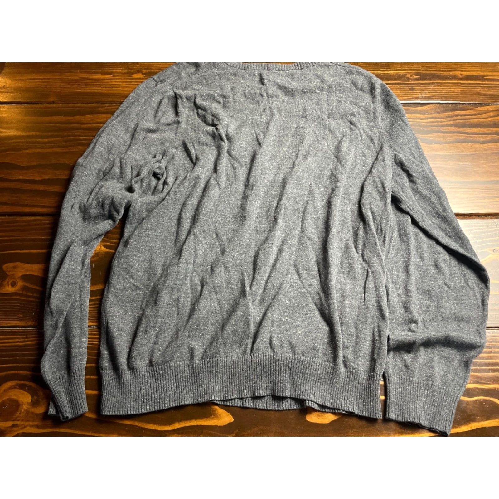 Vintage SONOMA Life+Style Sweater Women’s Size Medium Gray Knit V-neck Ribbed Cuff/Hem Pullover Size M / US 6-8 / IT 42-44 - 2 Thumbnail