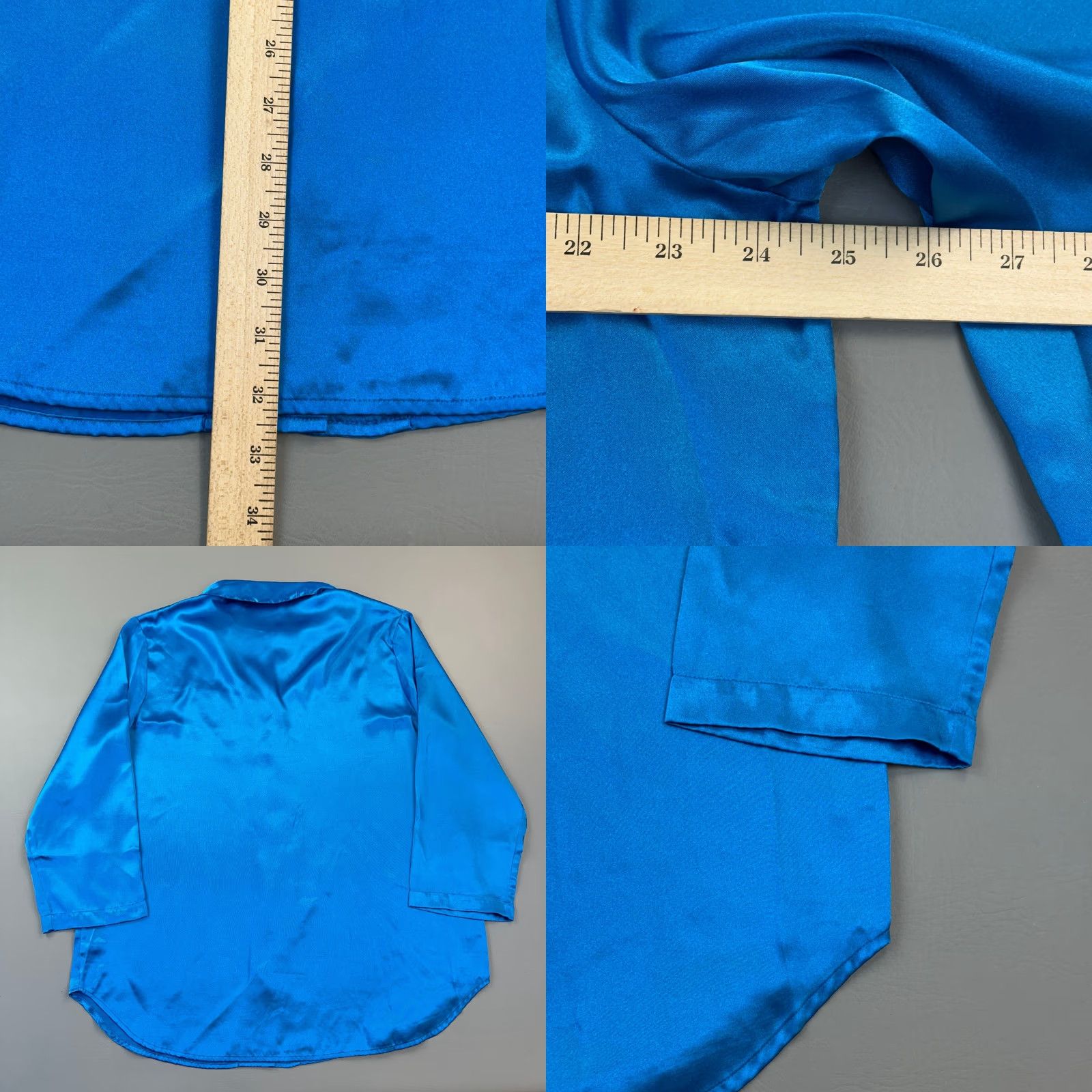Victoria's Secret VINTAGE Victoria’s Secret Sleep Top Women’s Large Blue Satin Button Down Pajama Size L / US 10 / IT 46 - 8 Thumbnail