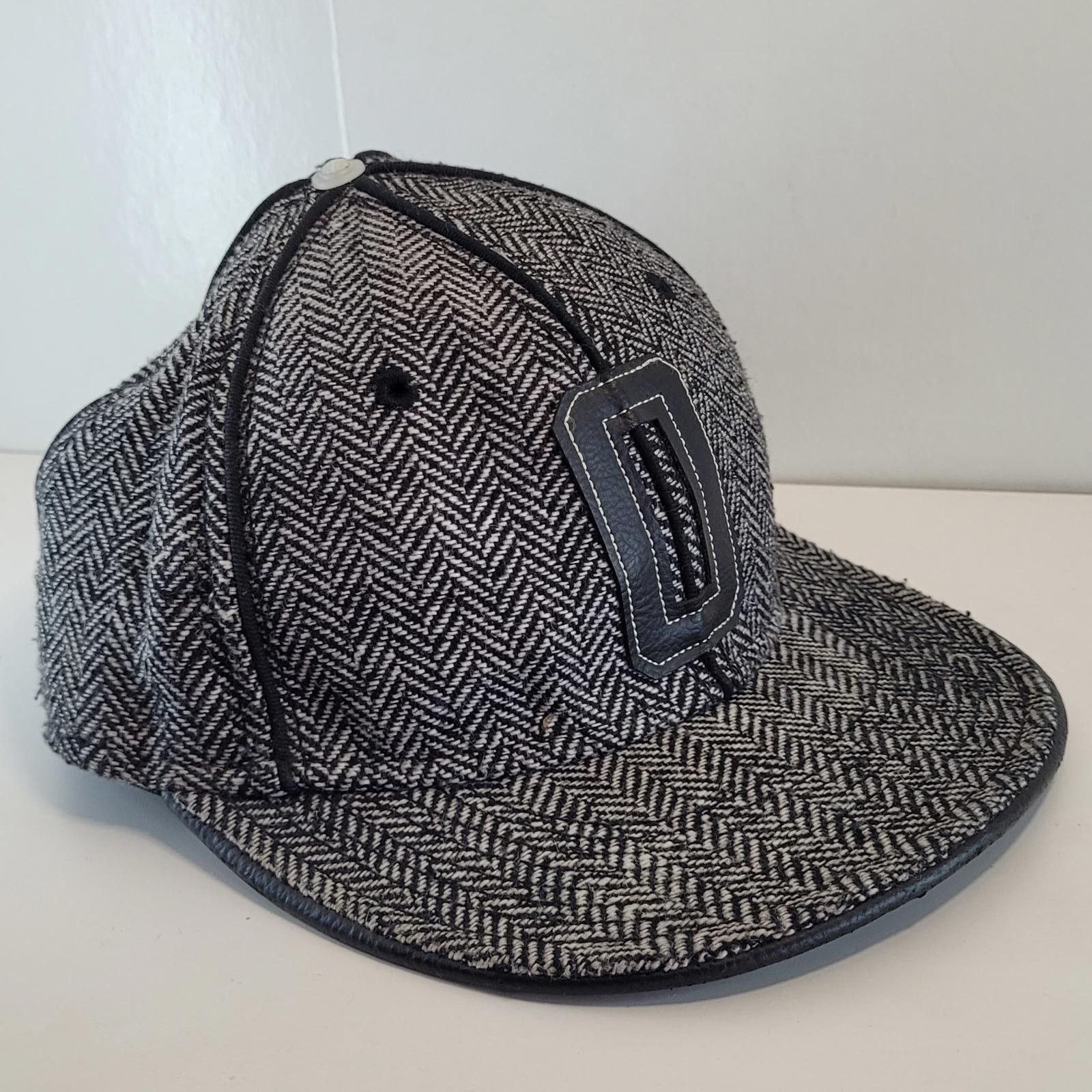 Other OBEY Black & Gray Herringbone Fitted Cap Wool Blend Hat S/M Size ONE SIZE - 2 Thumbnail